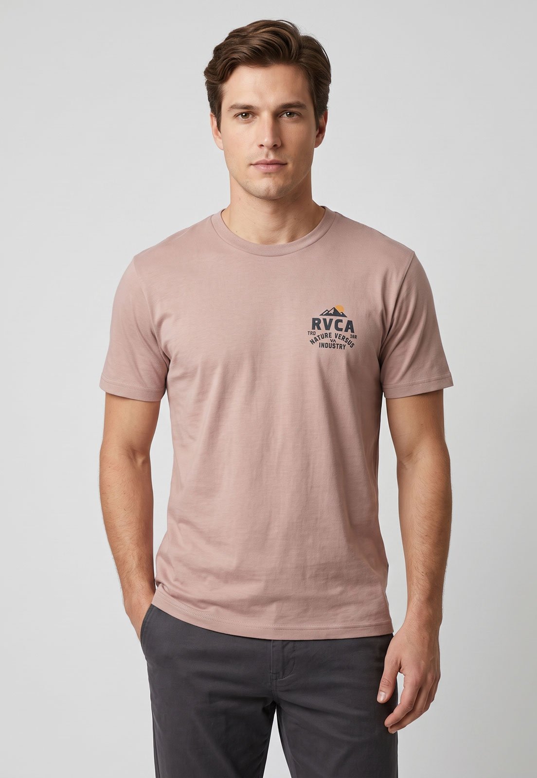 Camiseta Masculina RVCA Ridge SS Rosa