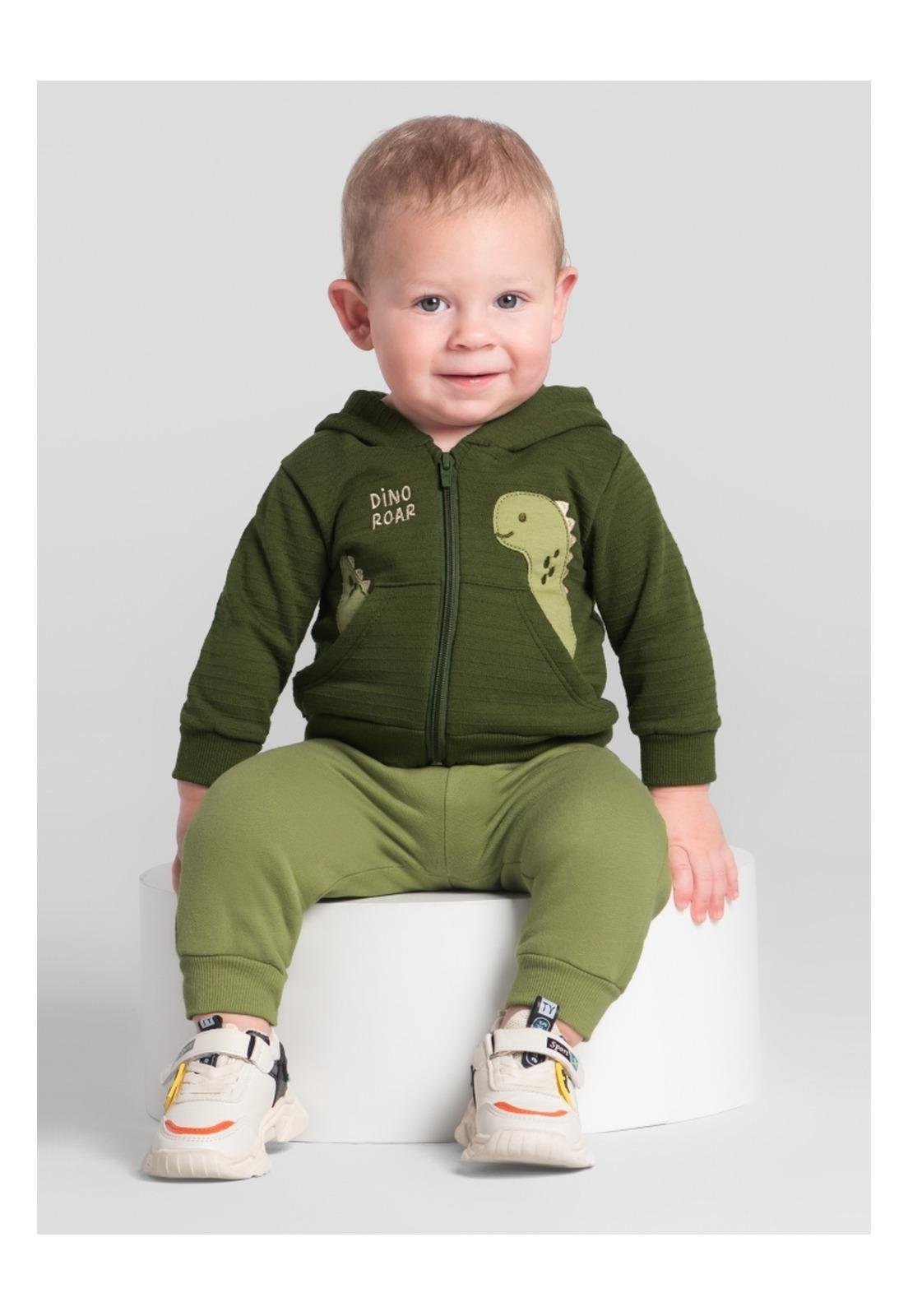 Infantil - Conjunto Calça Moletom Dino Verde Brandili G Verde