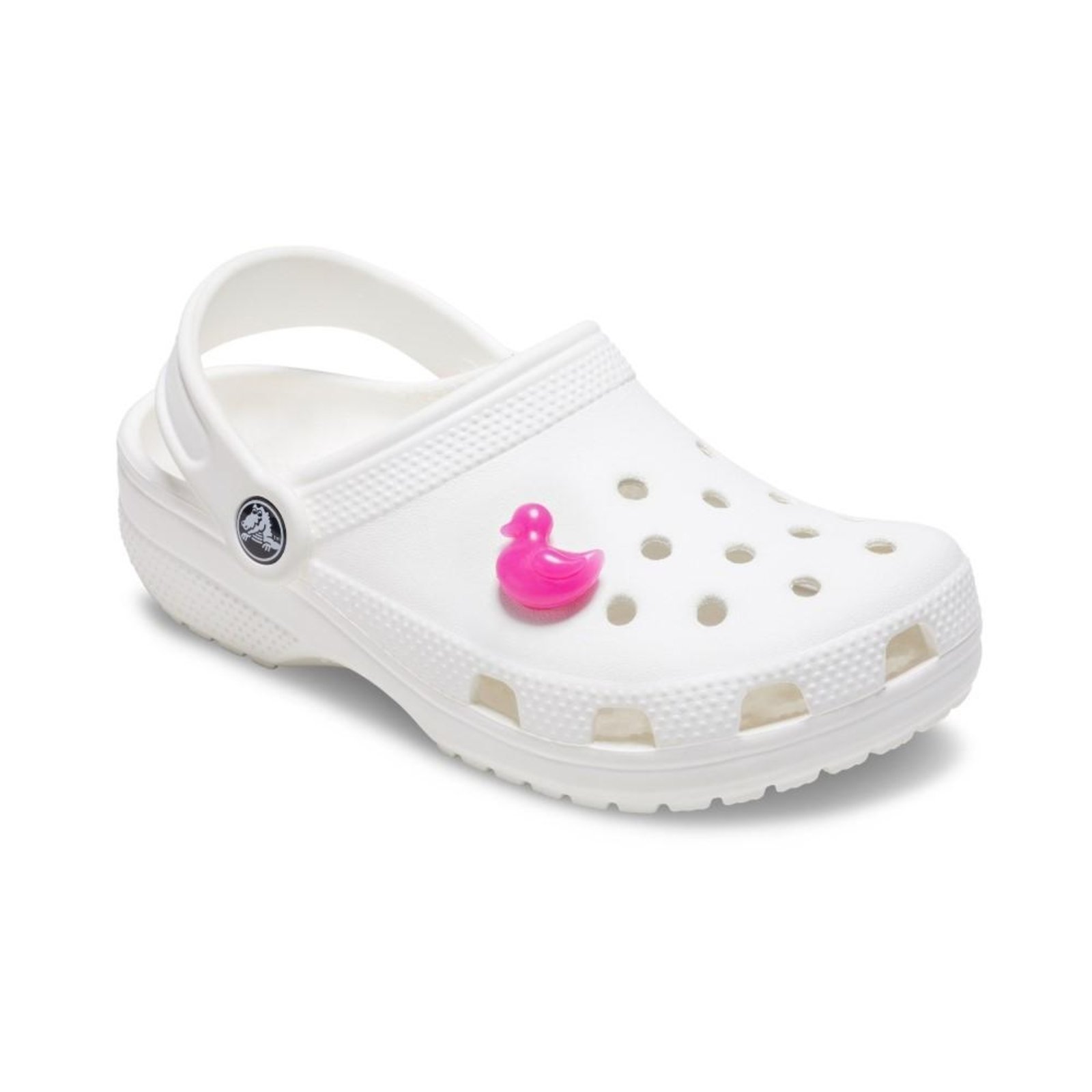 Vista 3 Infantil - Jibbitz™ Pato Rosa Squish Branco Crocs branco rosa