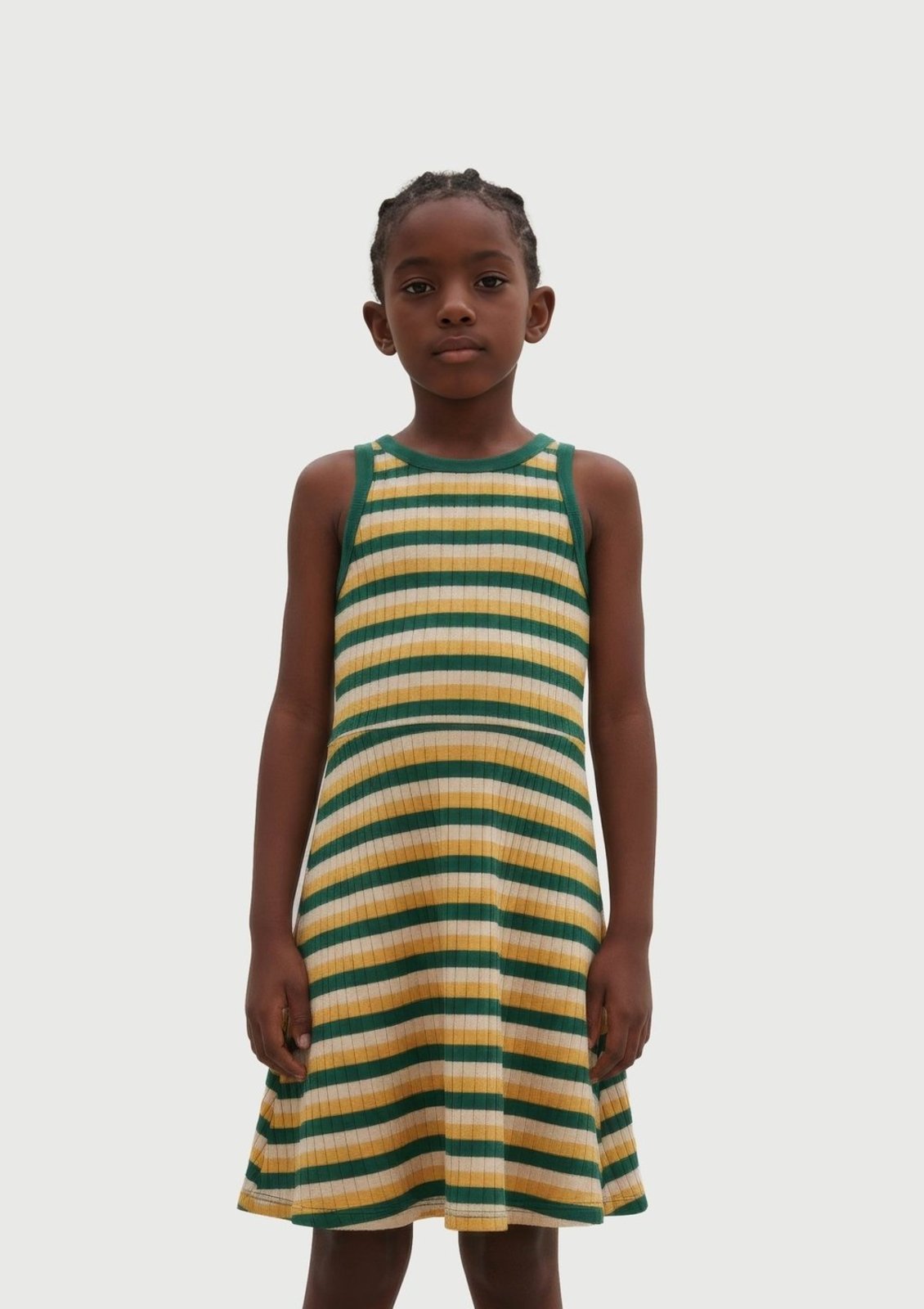 Infantil - Vestido Curto Em Ribana Canelada Drop Brasil Hering