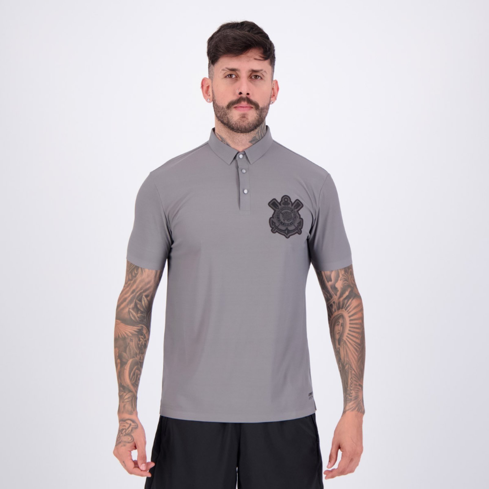Polo Corinthians Classic Cinza