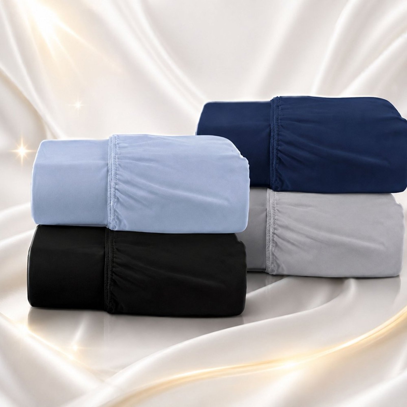 Kit Lençol Malha Fio Penteado 100% Algodão Queen com Elástico 4 Unidades - A-P-M-C