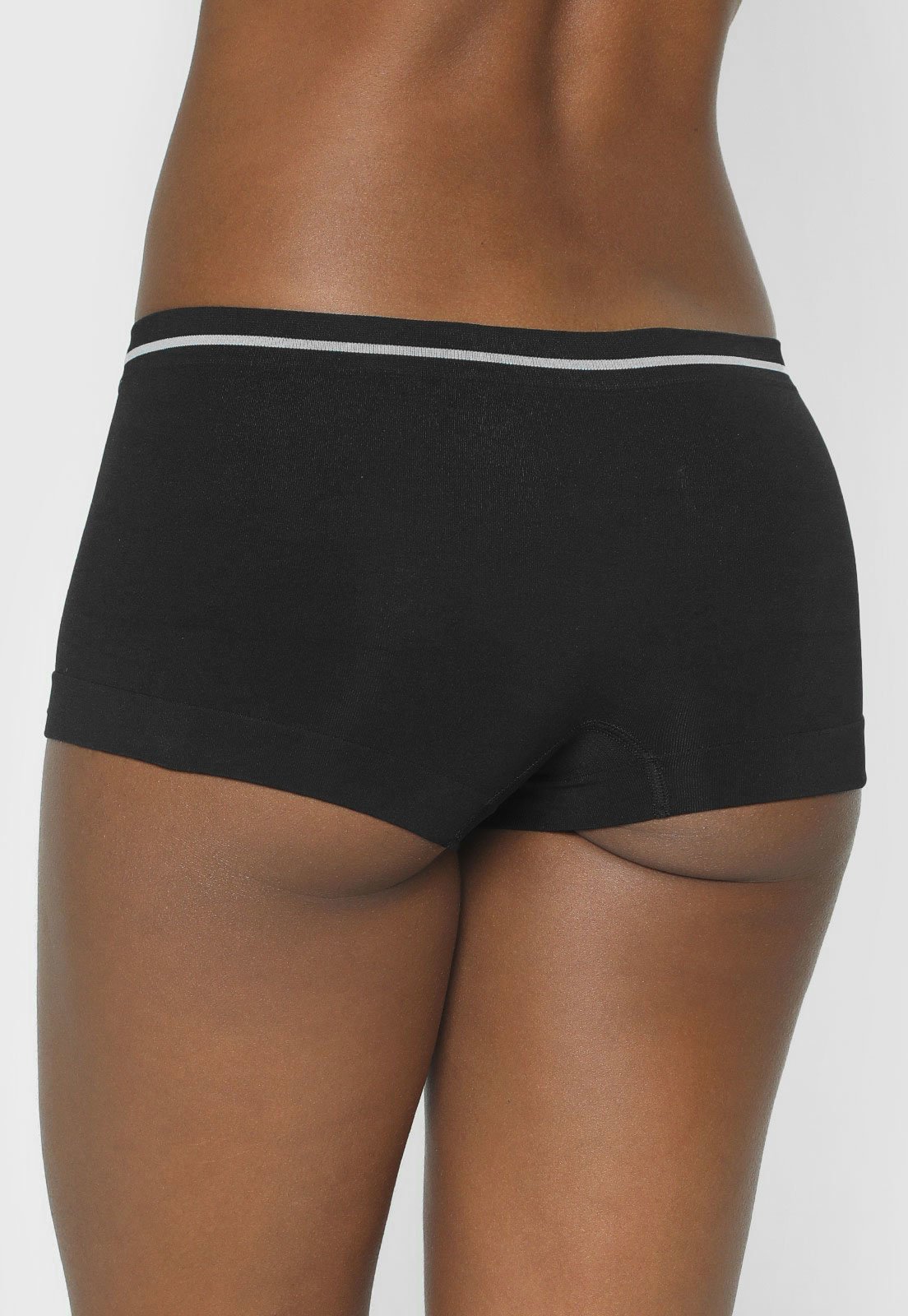 Vista 3 Calcinha Lupo Boxer Loba Clássica Preta preto Lupo preto