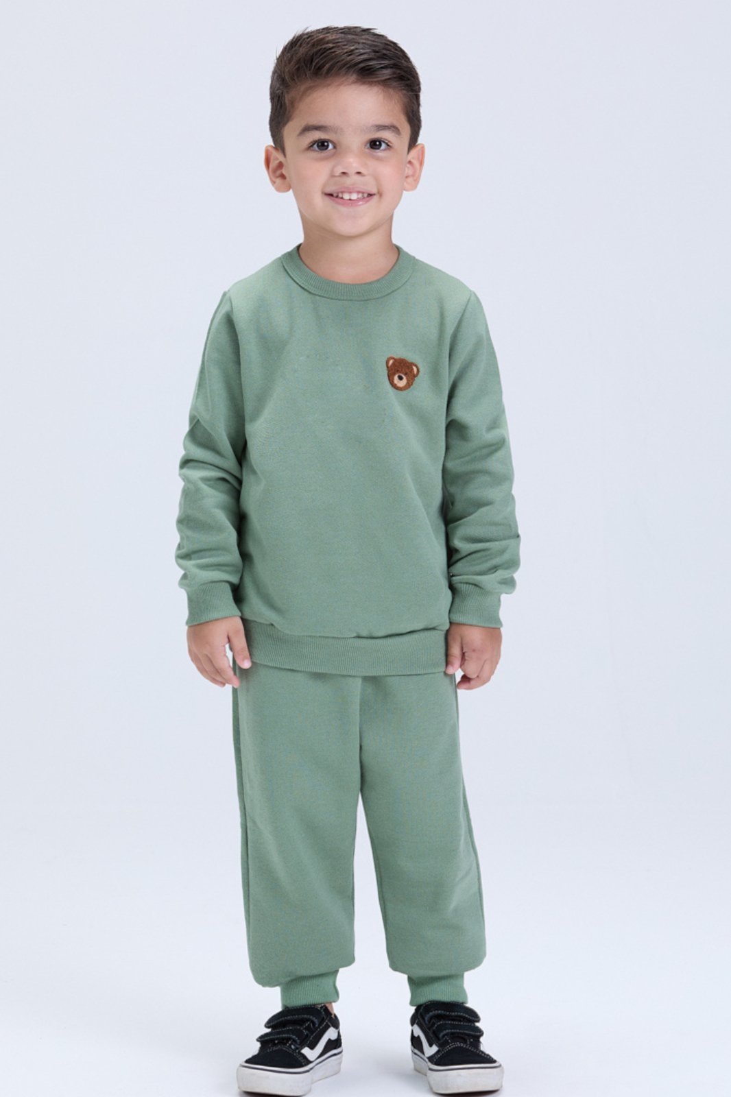 Infantil - Conjunto Unissex Moletom Felpado com Urso – Inverno