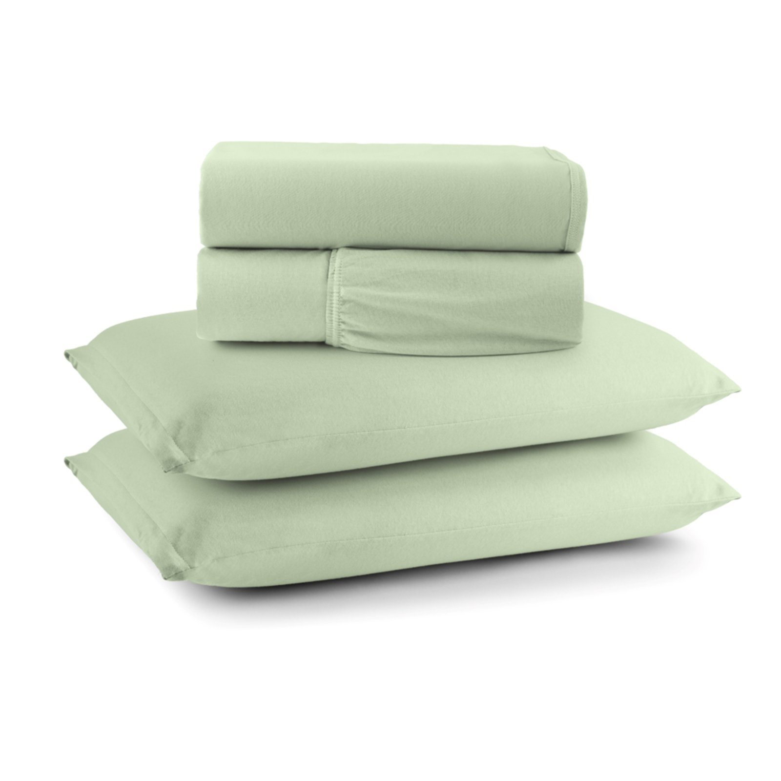 Jogo Cama Lençol Casa Scarpa Sonnet King Malha Lisa Algodão Macio 4 Peças - Verde Claro