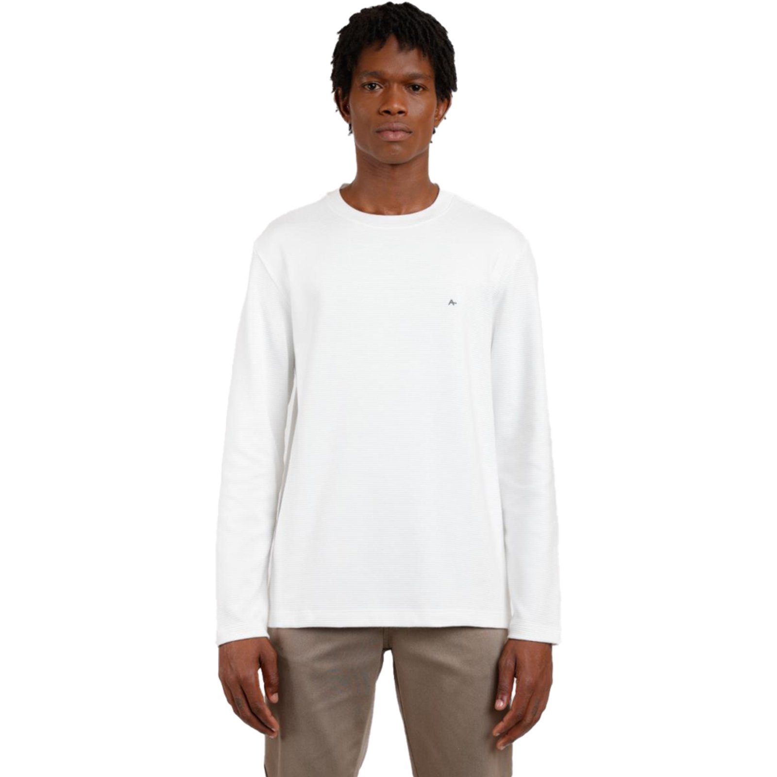 Camiseta Aramis Suedine Canelado ML In24 Off White Masculino