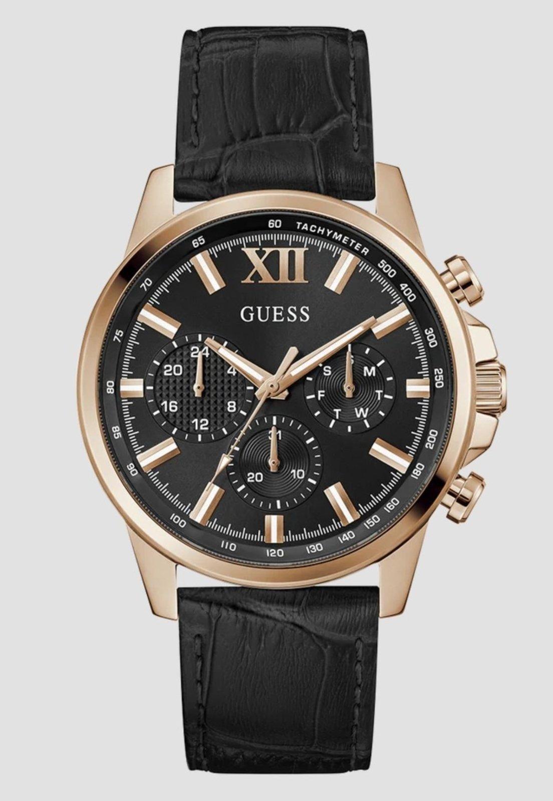 Relógio Redondo Guess Multifuncional Crocco Preto