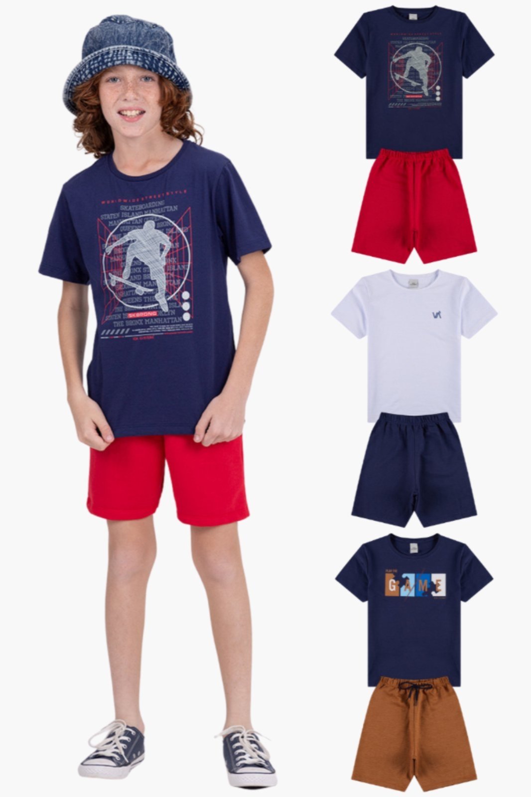 Infantil - Kit 3 Conjuntos Menino Marinho