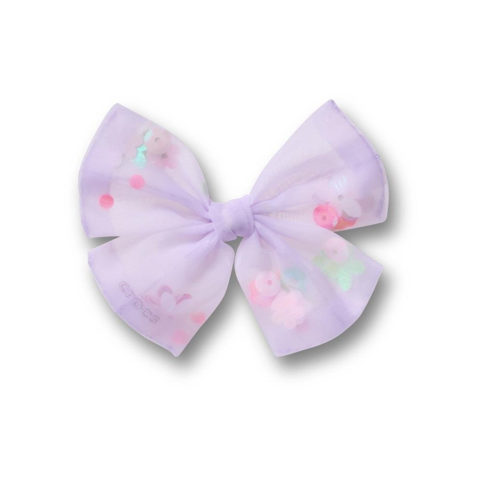 Infantil - Jibbitz™ Laço De Lantejoulas Tule Único Branco