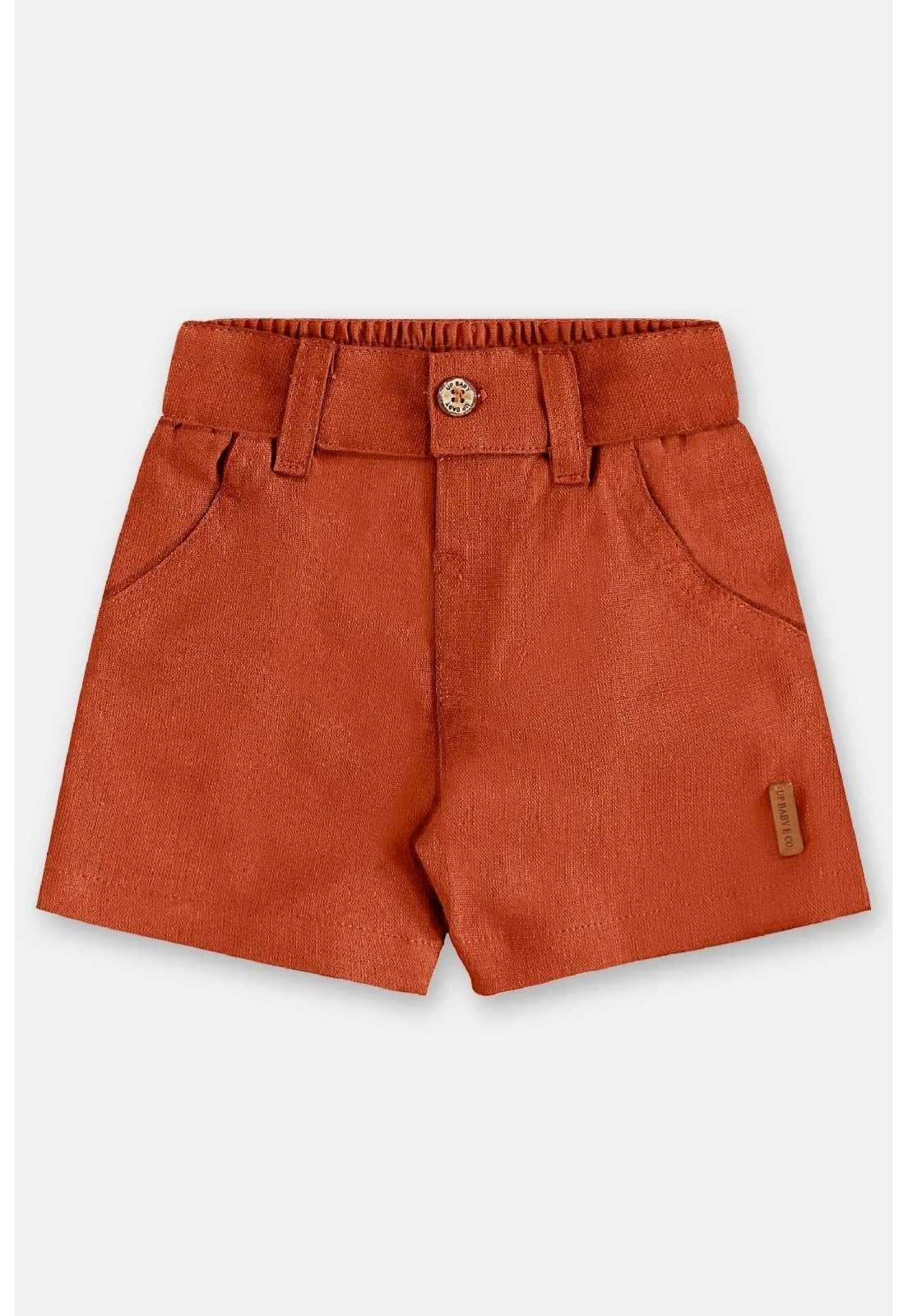 Infantil - Bermuda em Linho para Menino Up Baby Marrom