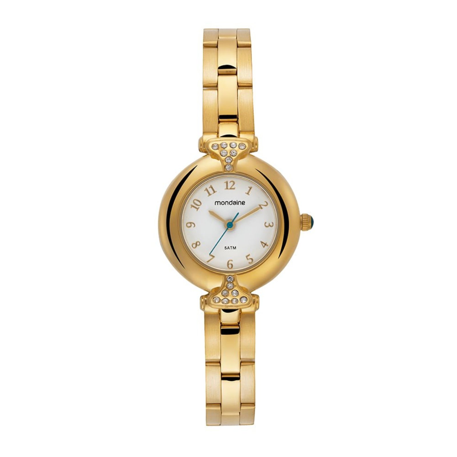 Relógio Mondaine Feminino Cristais Dourado Mondaine