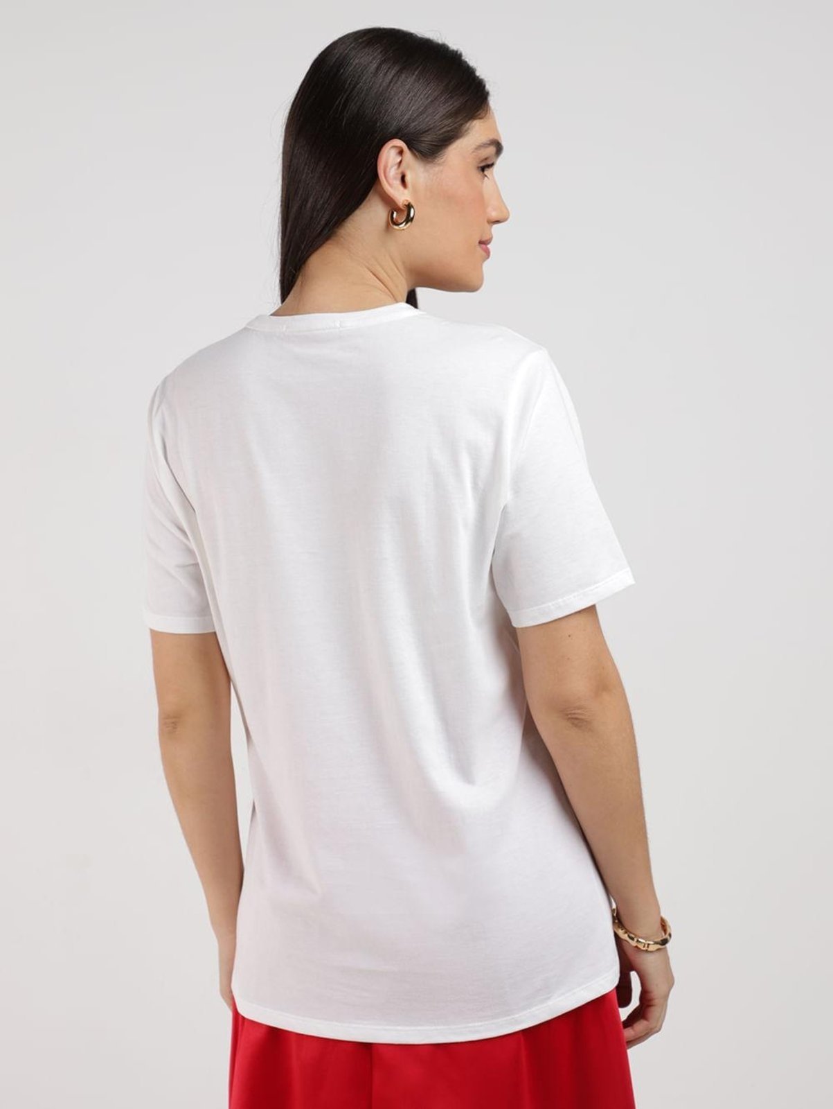 Vista 3 Blusa Com Bordados Manga Curta Autentique Feminina OFF WHITE off-white white Autentique off-white white