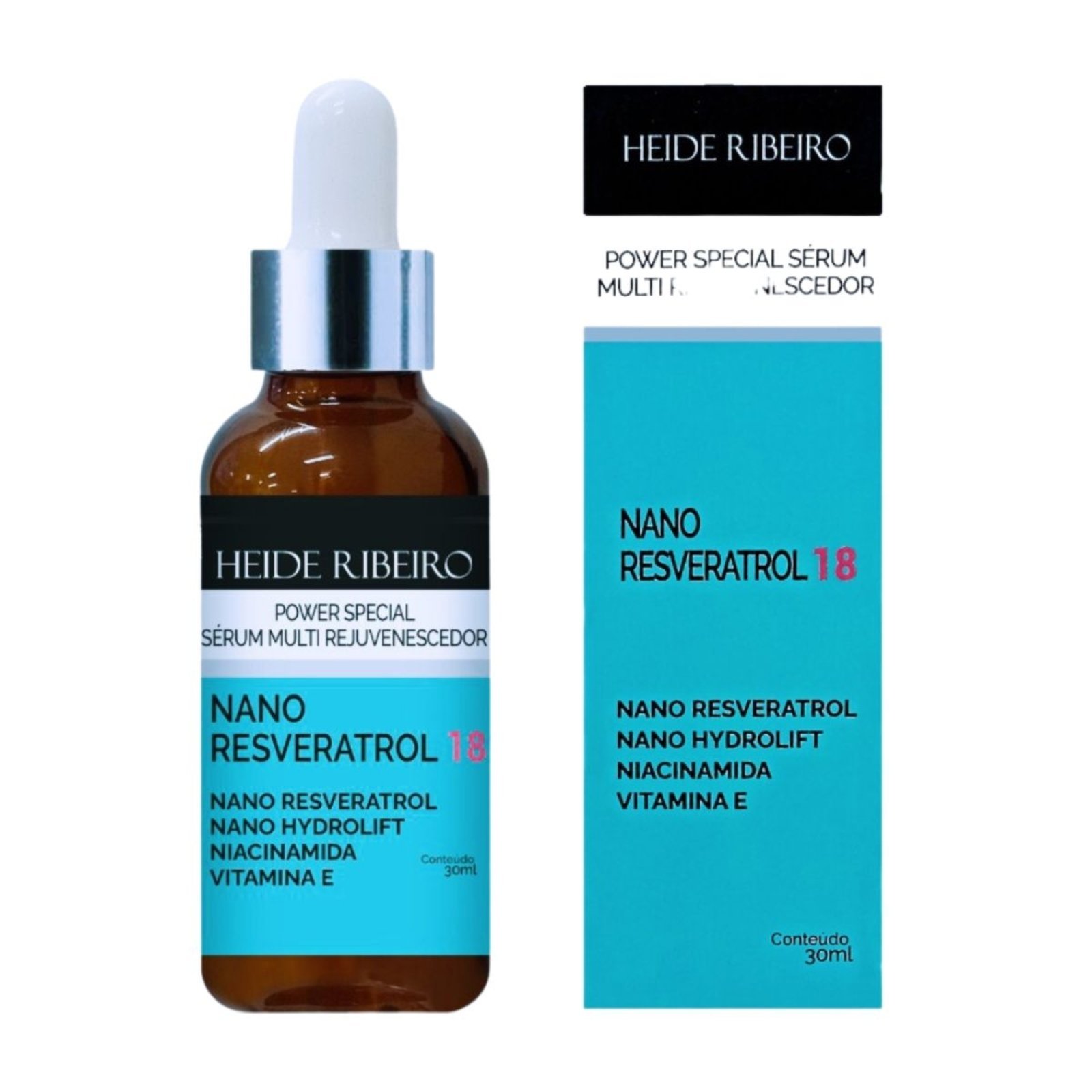 Sérum Nano Resveratrol 18 Heide Ribeiro Multi Rejuvenescedor Tamanho:30ml
