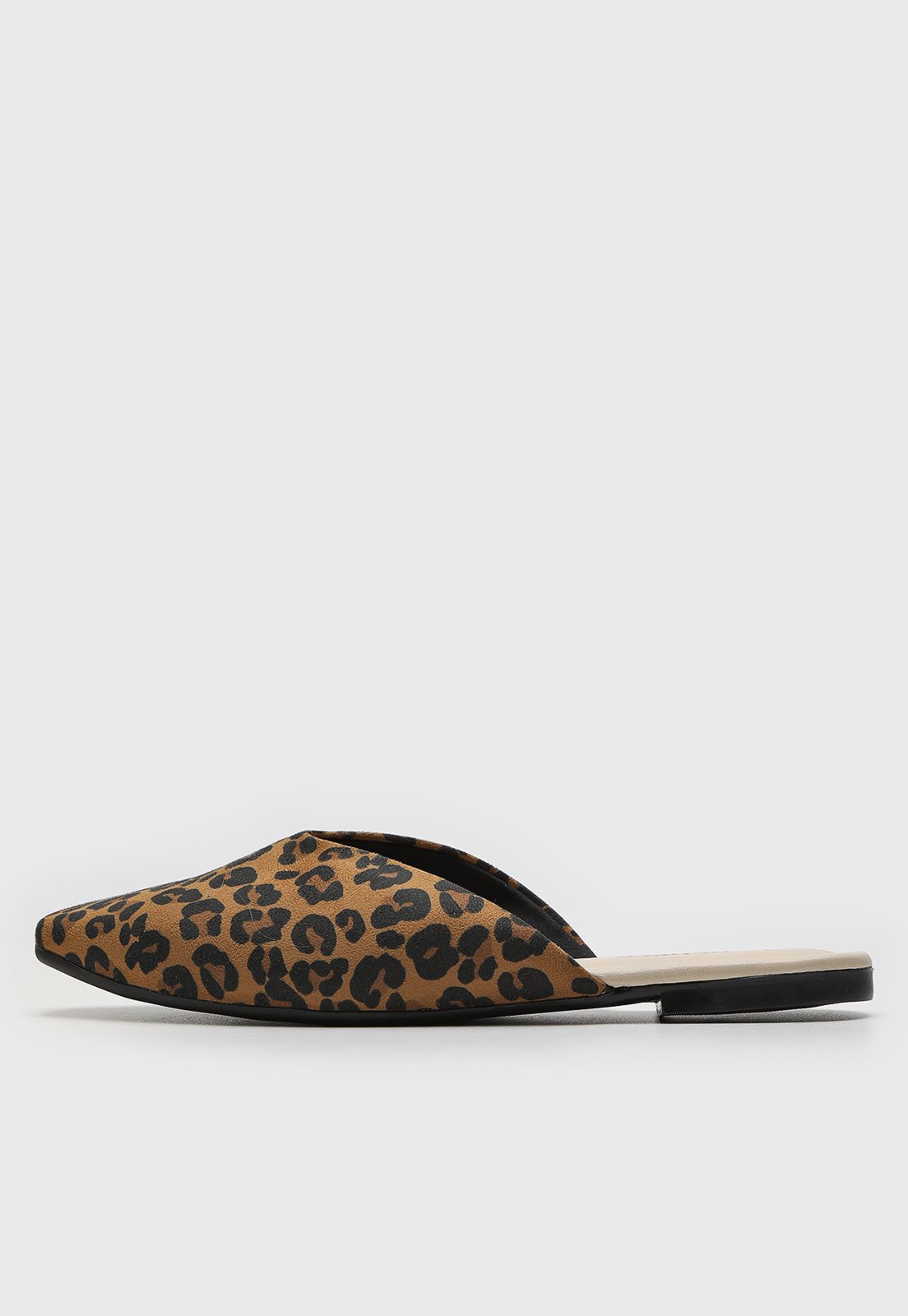Sapatilha Mule cê Animal Print Caramelo