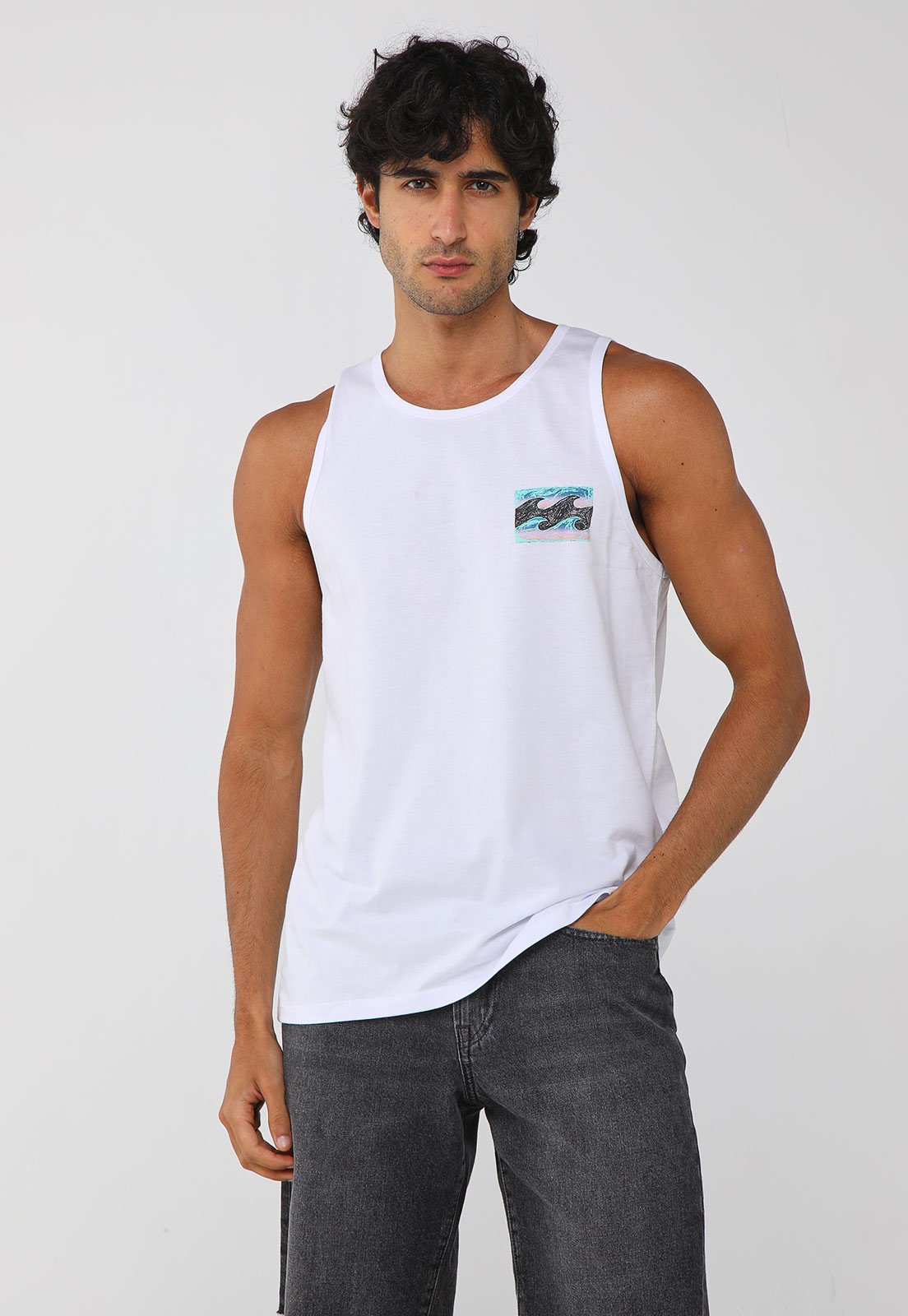 Regata Masculina Billabong Crayon Wave II Branca