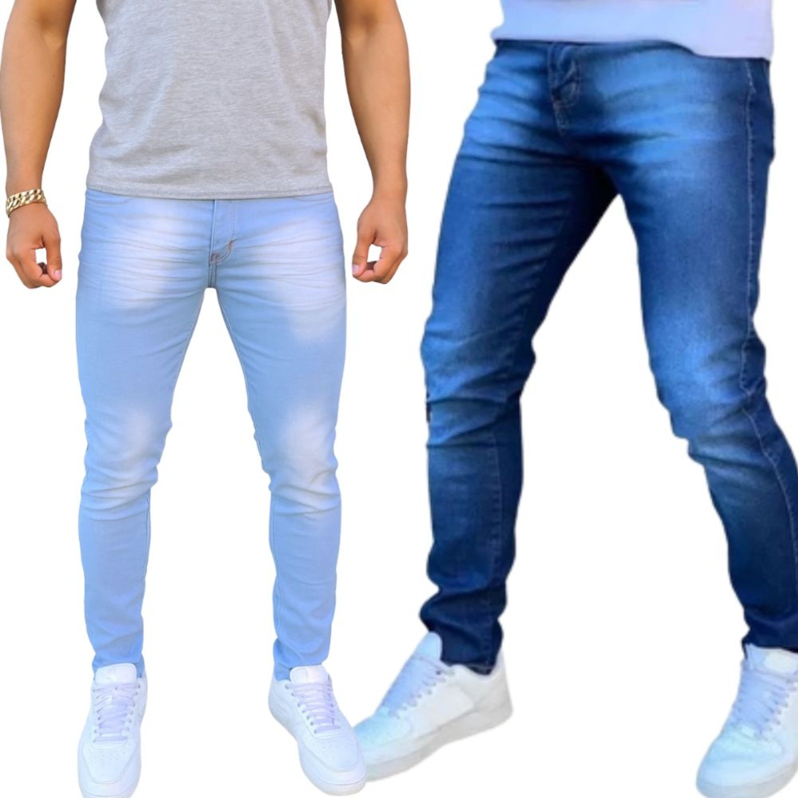 Kit 2 Calça Jeans Skinny Masculina Clara Media