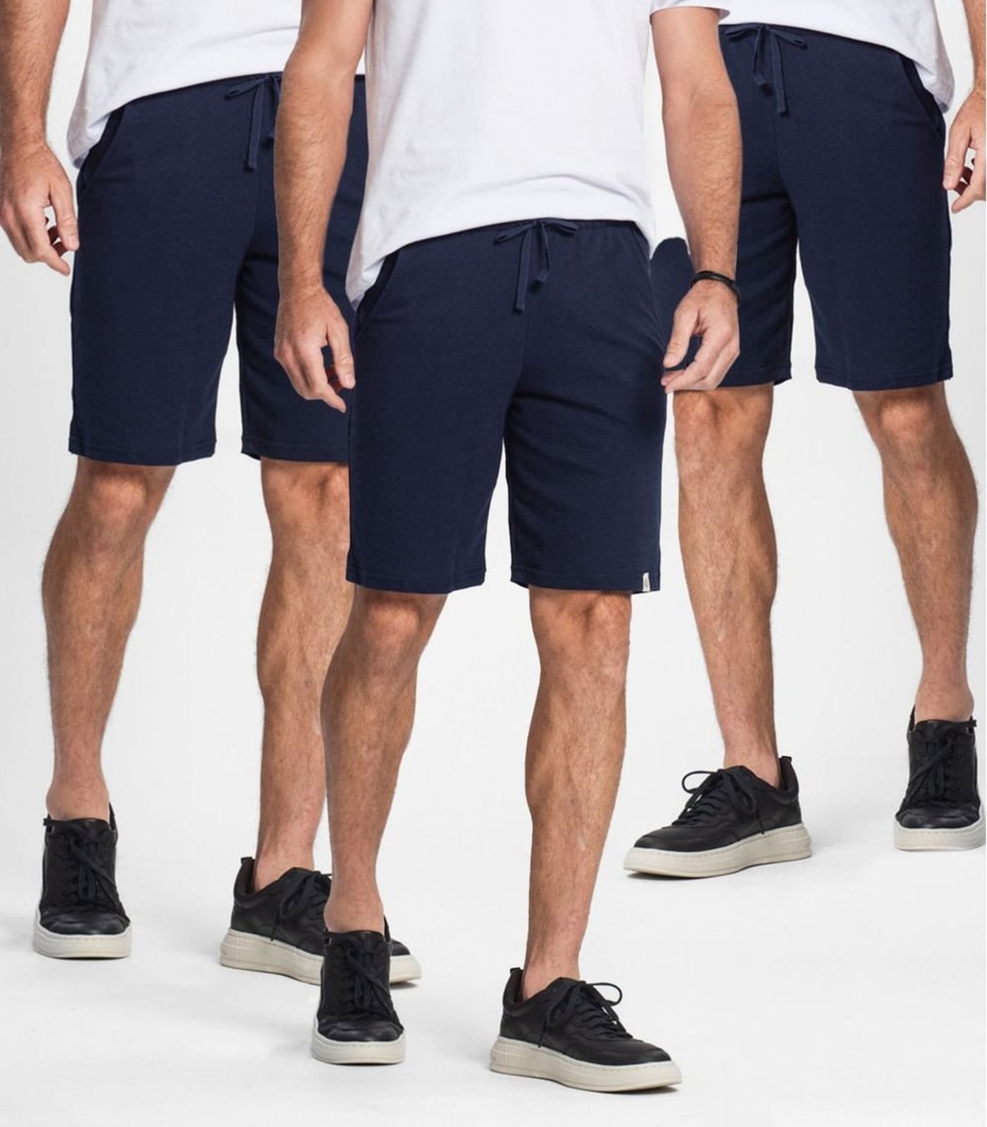 Kit 3 Bermudas De Moletom Masculina Select Azul