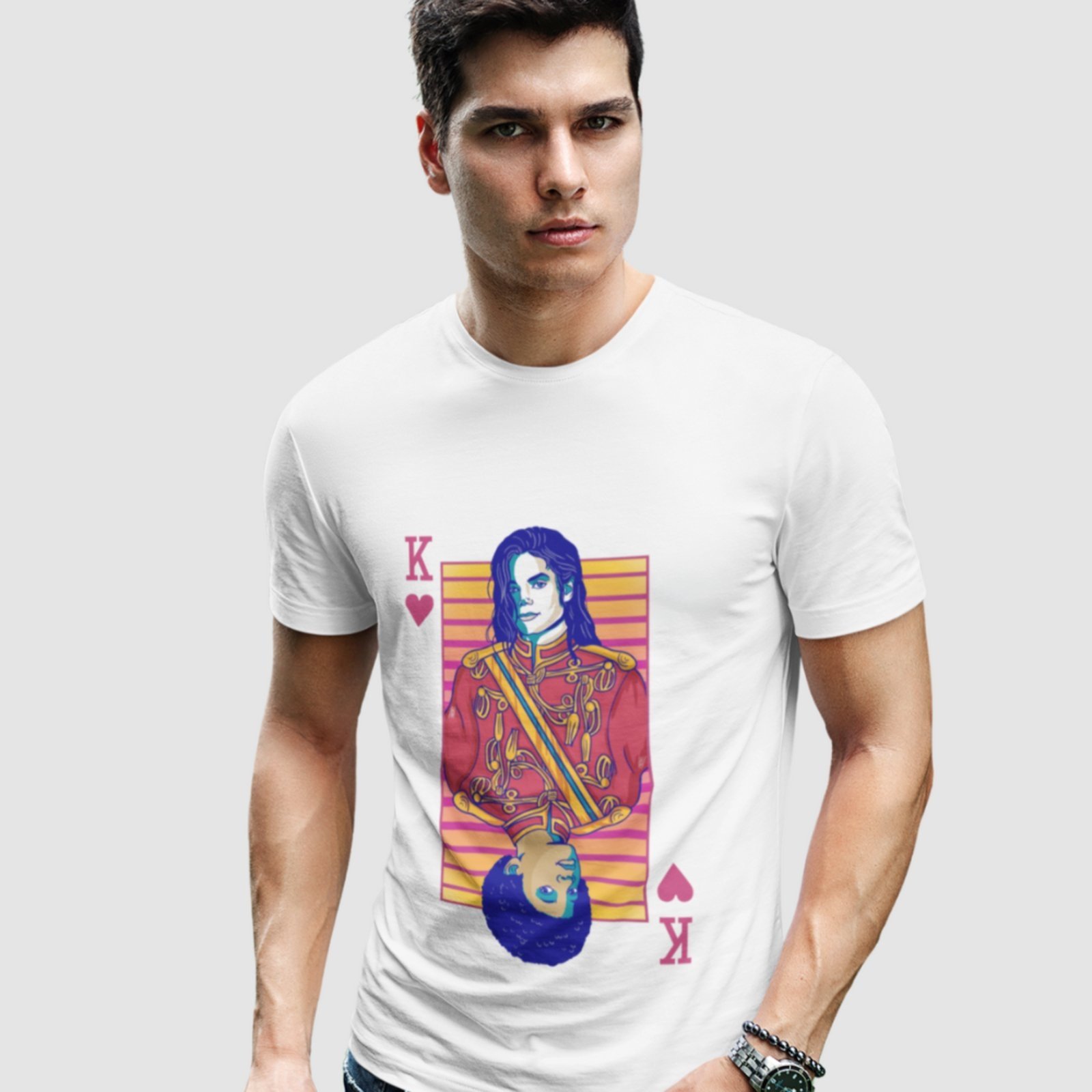 Camiseta Manga Curta Algodão Estampa Michael Jackson