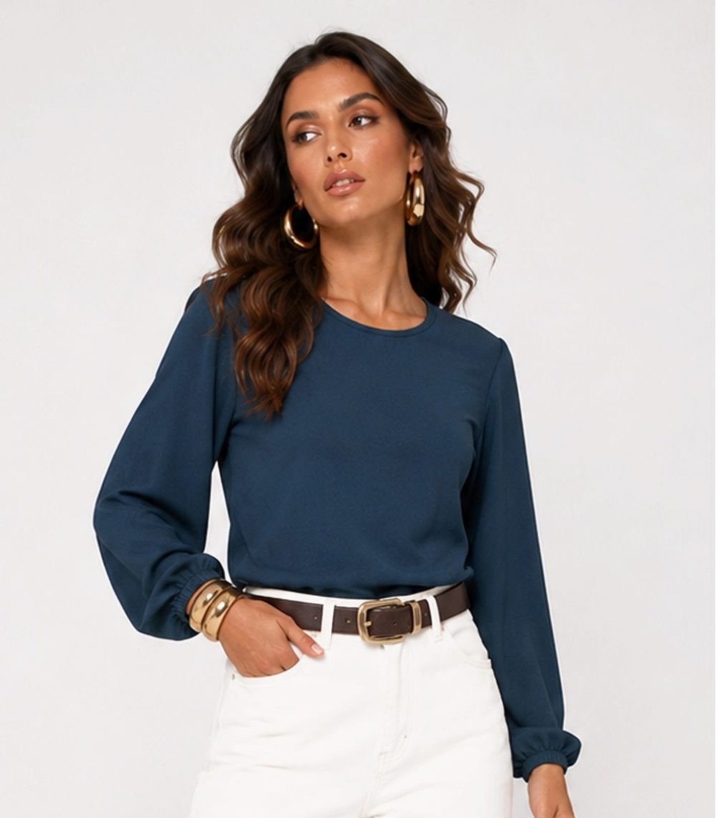 Blusão Feminino Em Malha Mileto Infinita Cor Azul