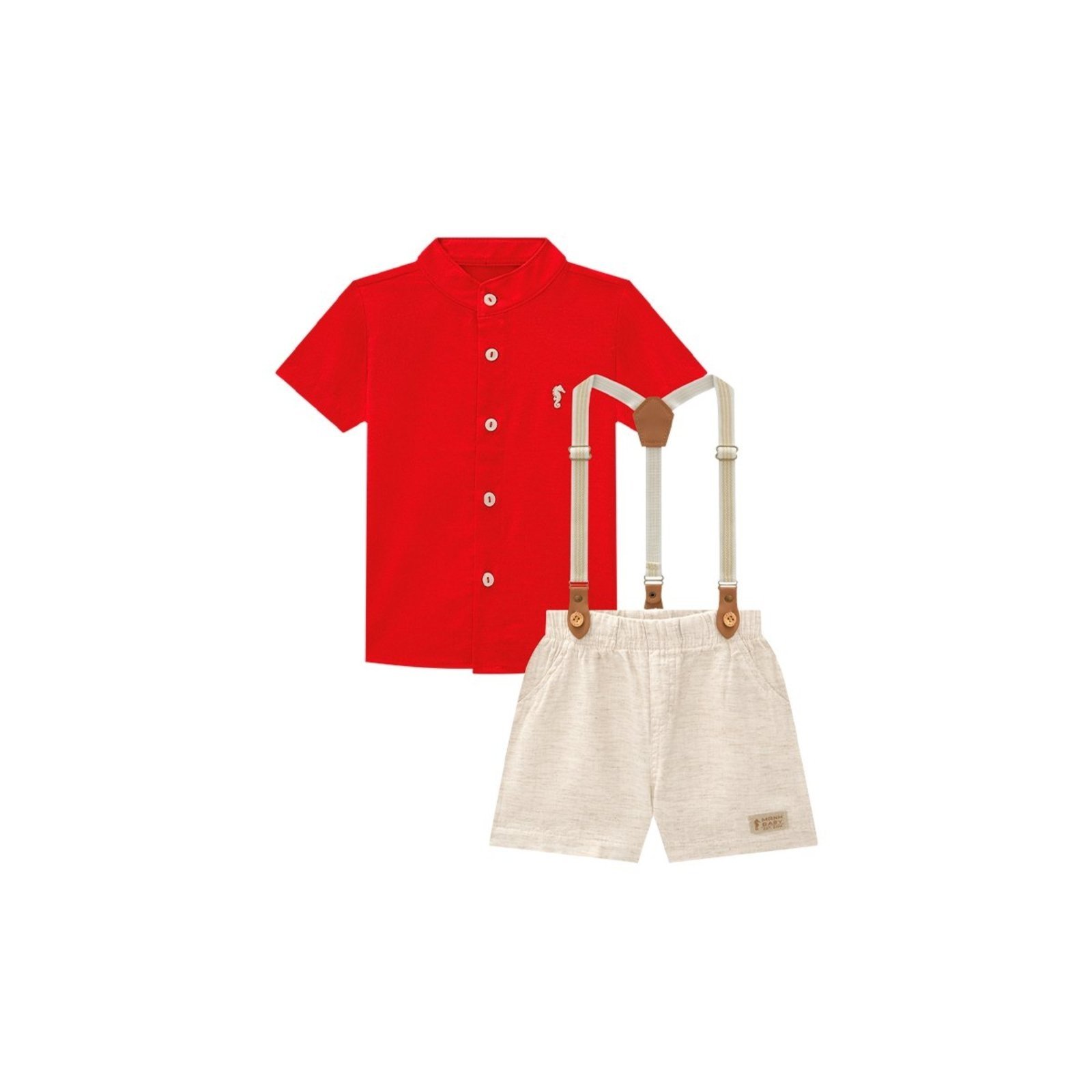Infantil - Conjunto Menino Linho com Suspensório
