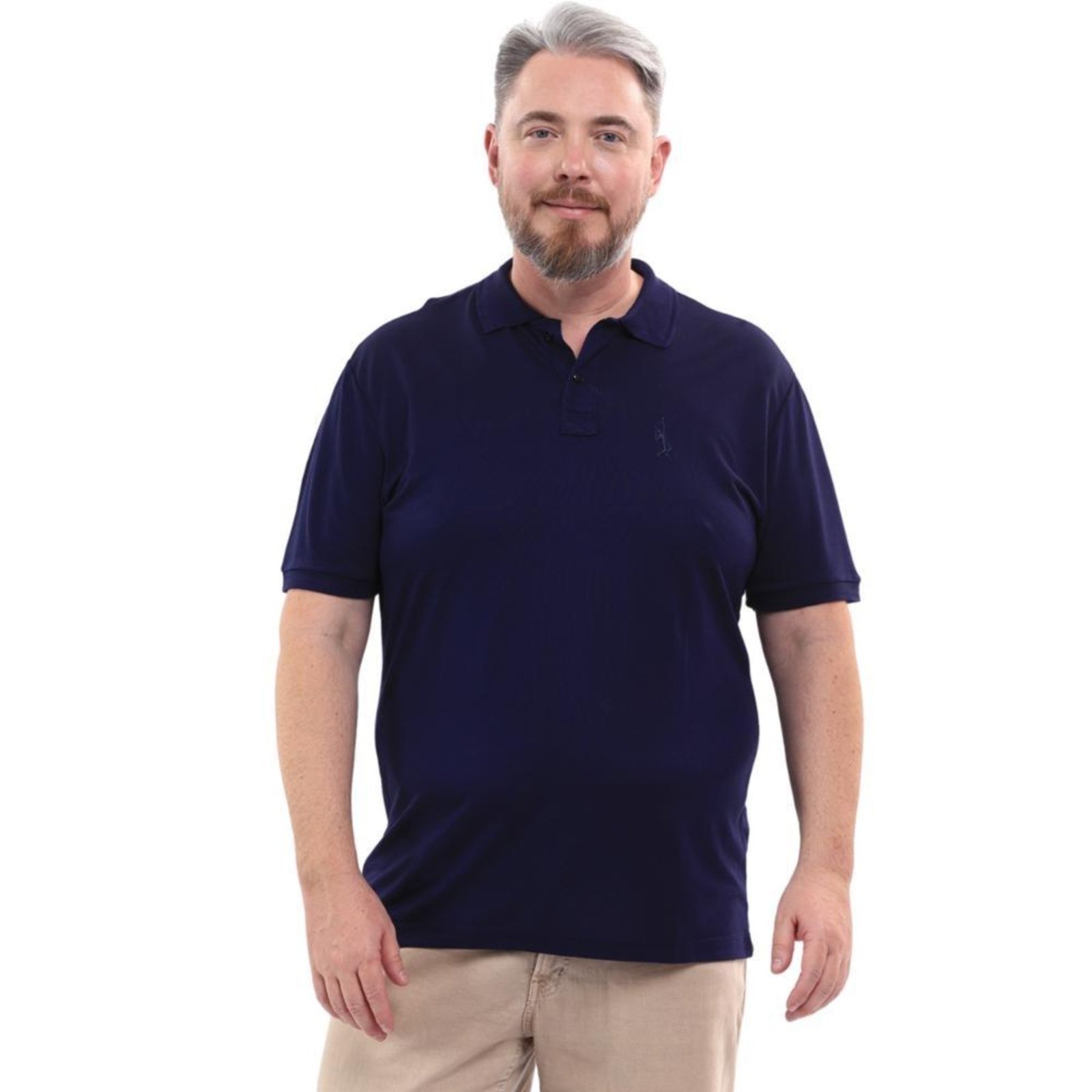 Camisa Polo Plus Masculina Piquet Algodão Casual