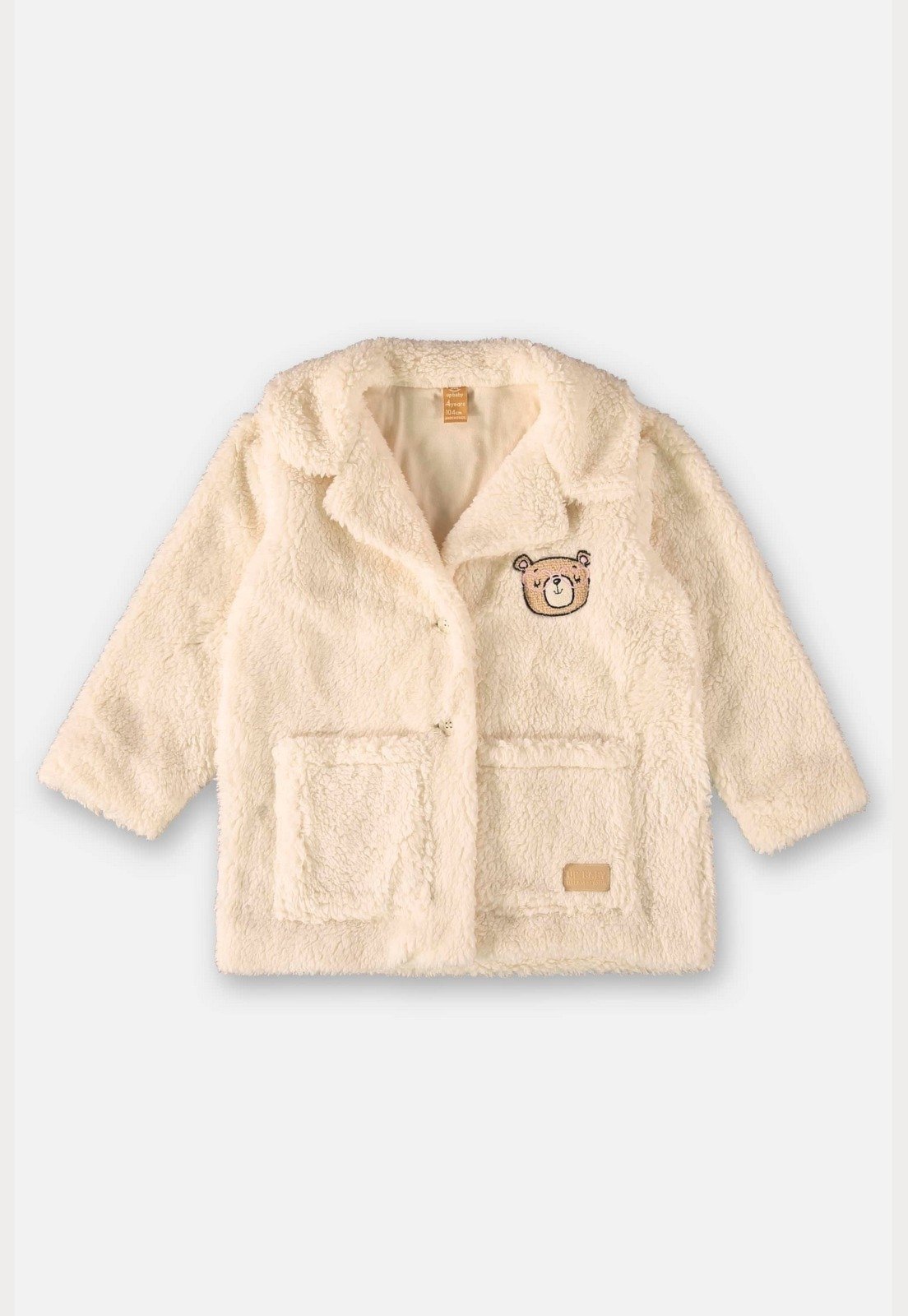 Vista 2 Infantil - Casaco em Material Sintético para Menina Up Baby bege Up Baby bege