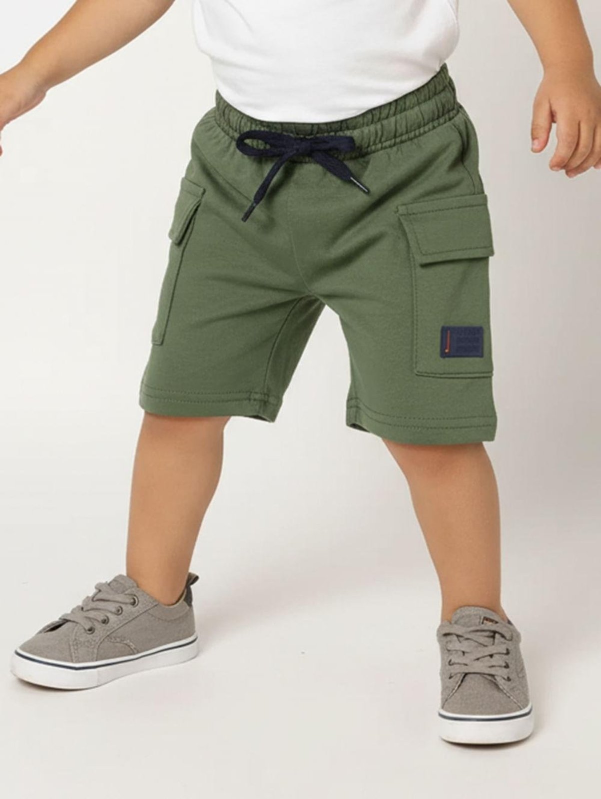 Infantil - Bermuda Cargo Para Menino - VERDE