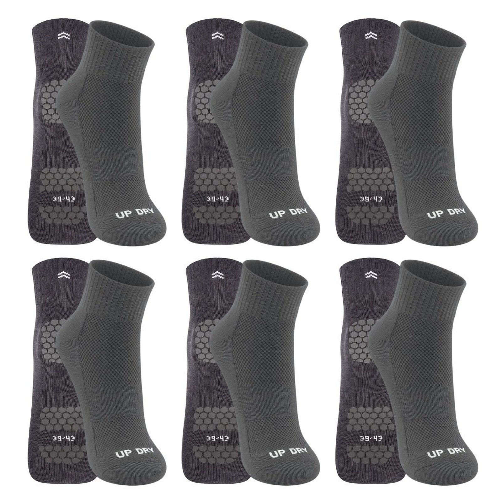 Kit 6 Pares de Meias QLC Sports Chumbo
