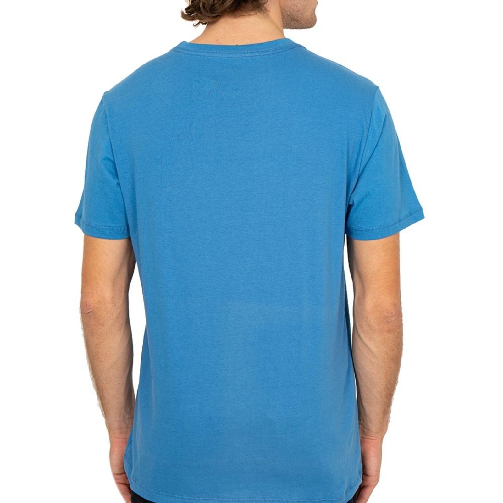 Camiseta Quiksilver Emb Three Logo SM26 Masculina Azul