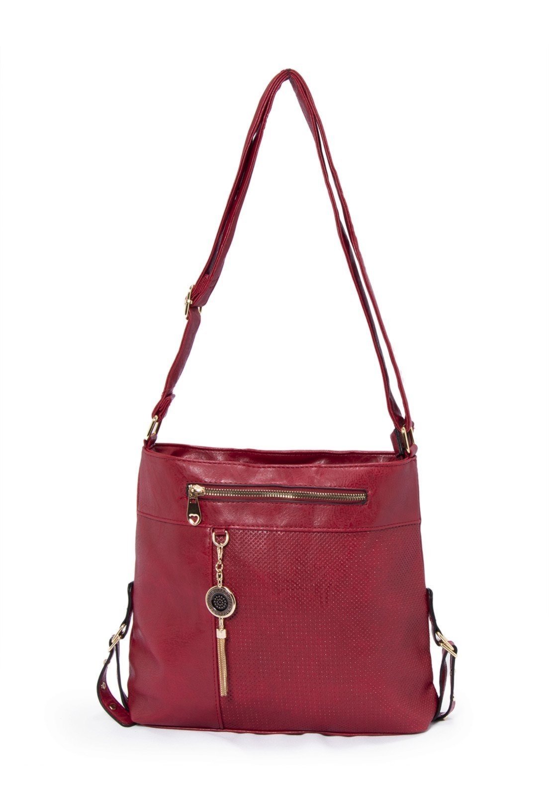 Bolsa Transversal Tiracolo Madami Texturizada Espaçosa Casual
