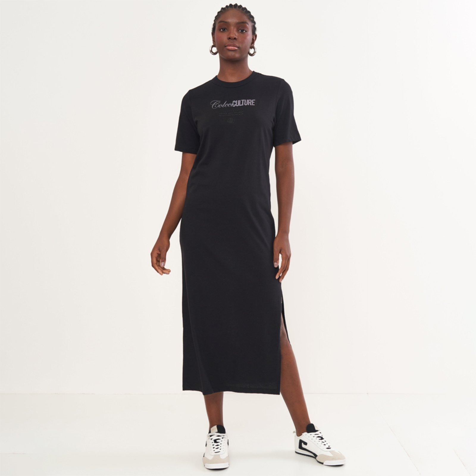 Vista 2 Vestido Super Mid Colcci Culture Pr26 Feminino preto Colcci preto