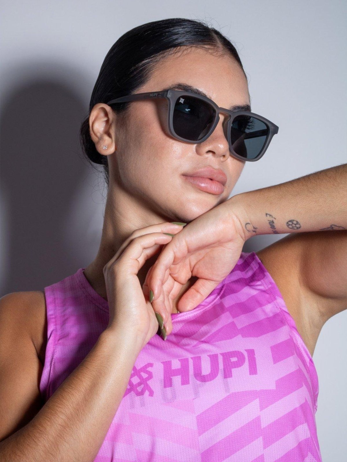 Óculos HUPI Rookie Cristal Prata Lente Preta Incolor