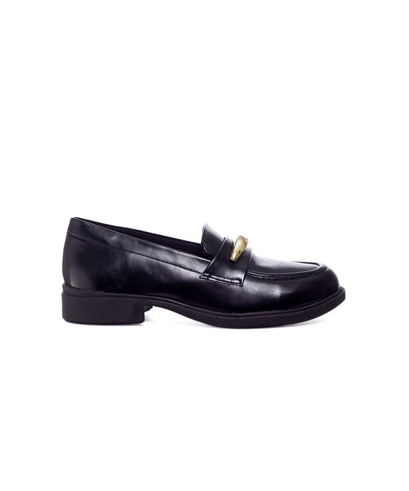 Mocassim Feminino Quiz Salto Bloco Preto Incolor