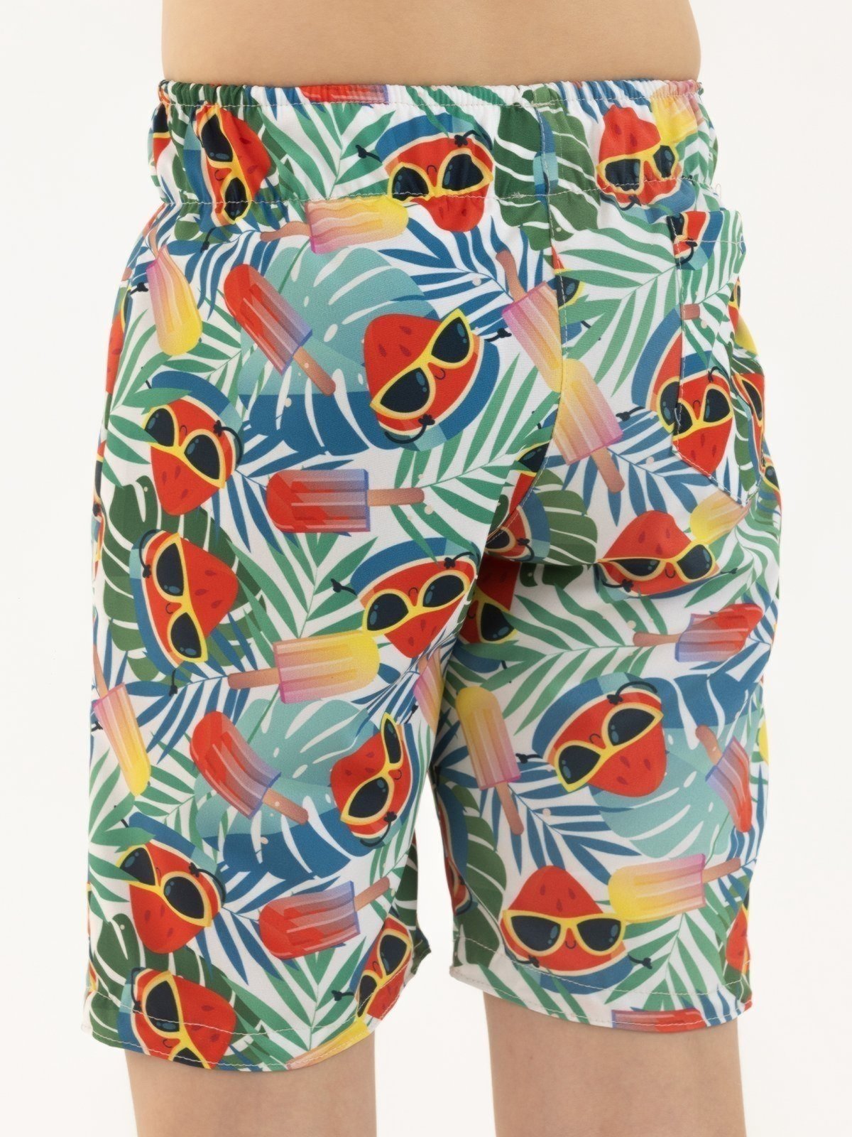 Vista 3 Infantil - Bermuda em Tactel Menino Praia e Banho - Sabores de Verão Magicamente Kids verde Magicamente Kids verde