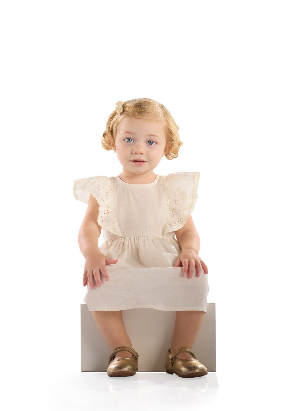 Infantil - Vestido para em Tricoline Quimby Branco