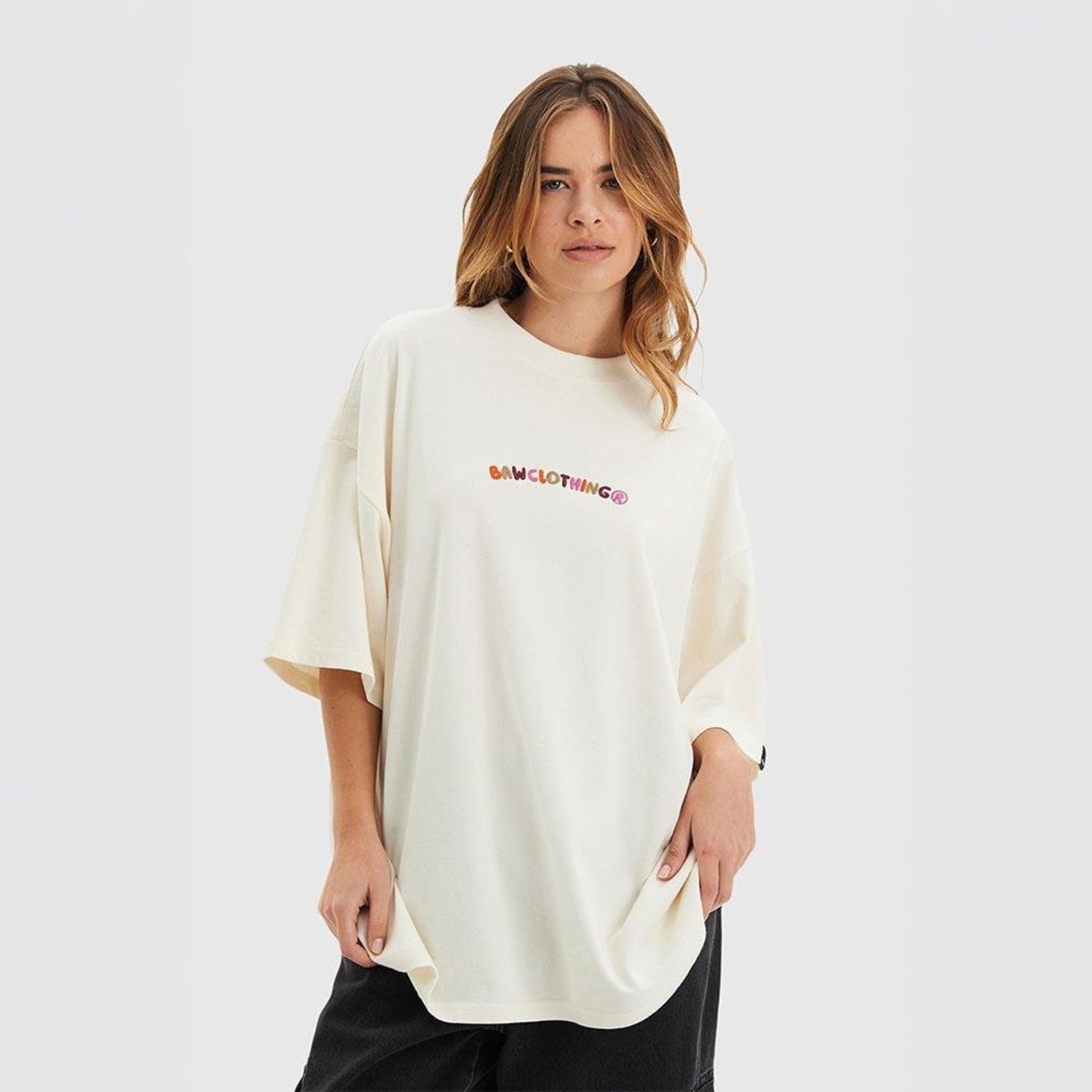Camiseta Oversized Baw Embroidery Off-white
