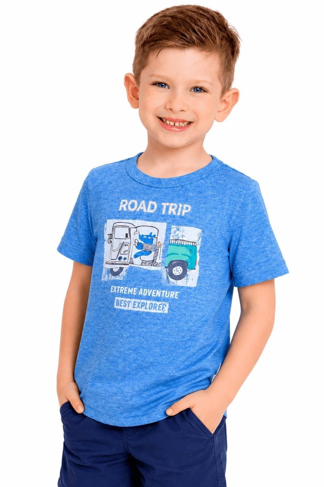 Infantil - Camiseta Menino Divertido Alphabeto Azul