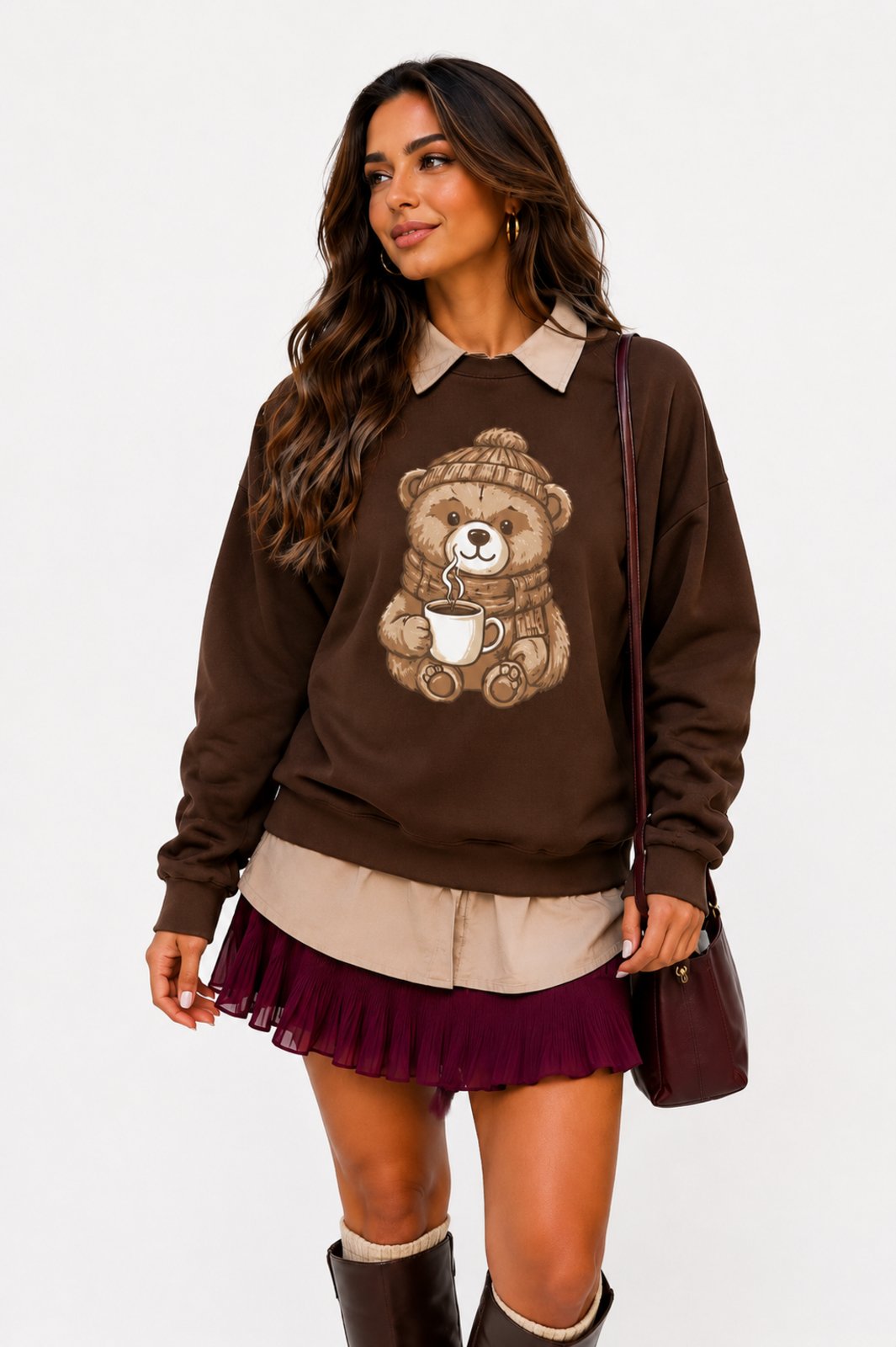 Moletom D Bell Outlet Fashion Urso Marrom