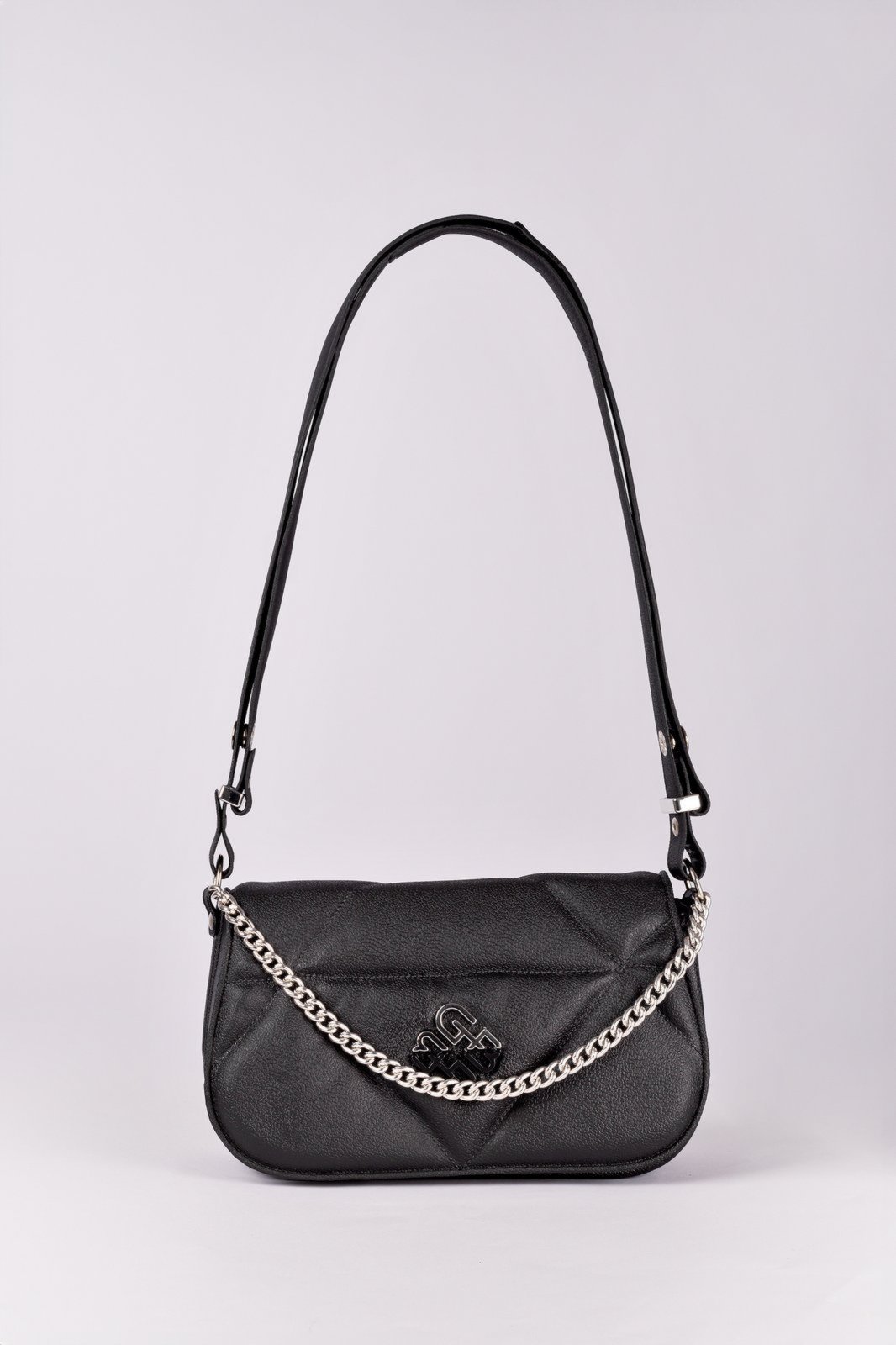 Bolsa Tiracolo Marcela Níquel com Corrente