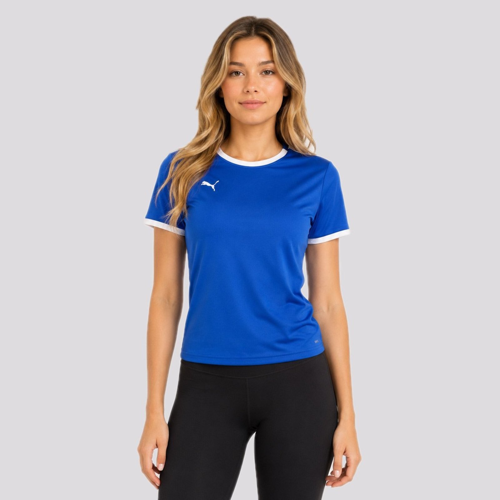 Camisa Puma Teamliga Feminina Azul e Branca