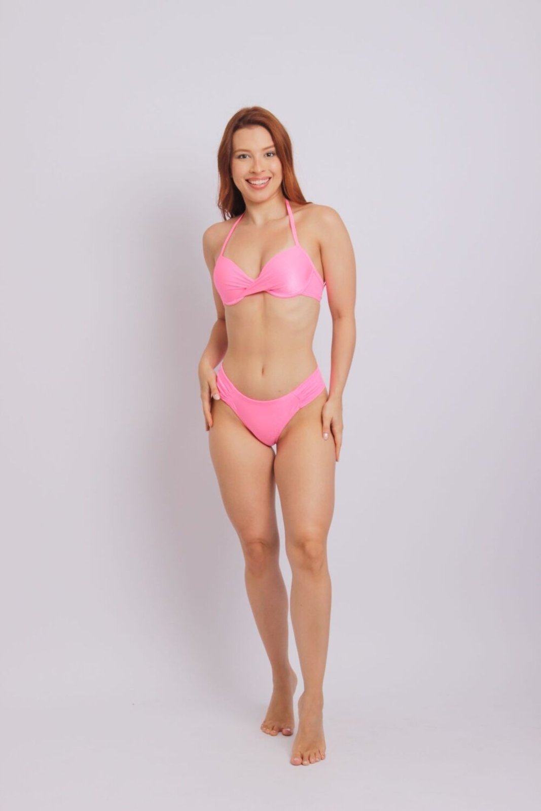 Vista 2 2406 - Calcinha de Biquíni Com Lateral Média Franzida Duna Casual DunaCasual laranja DunaCasual laranja