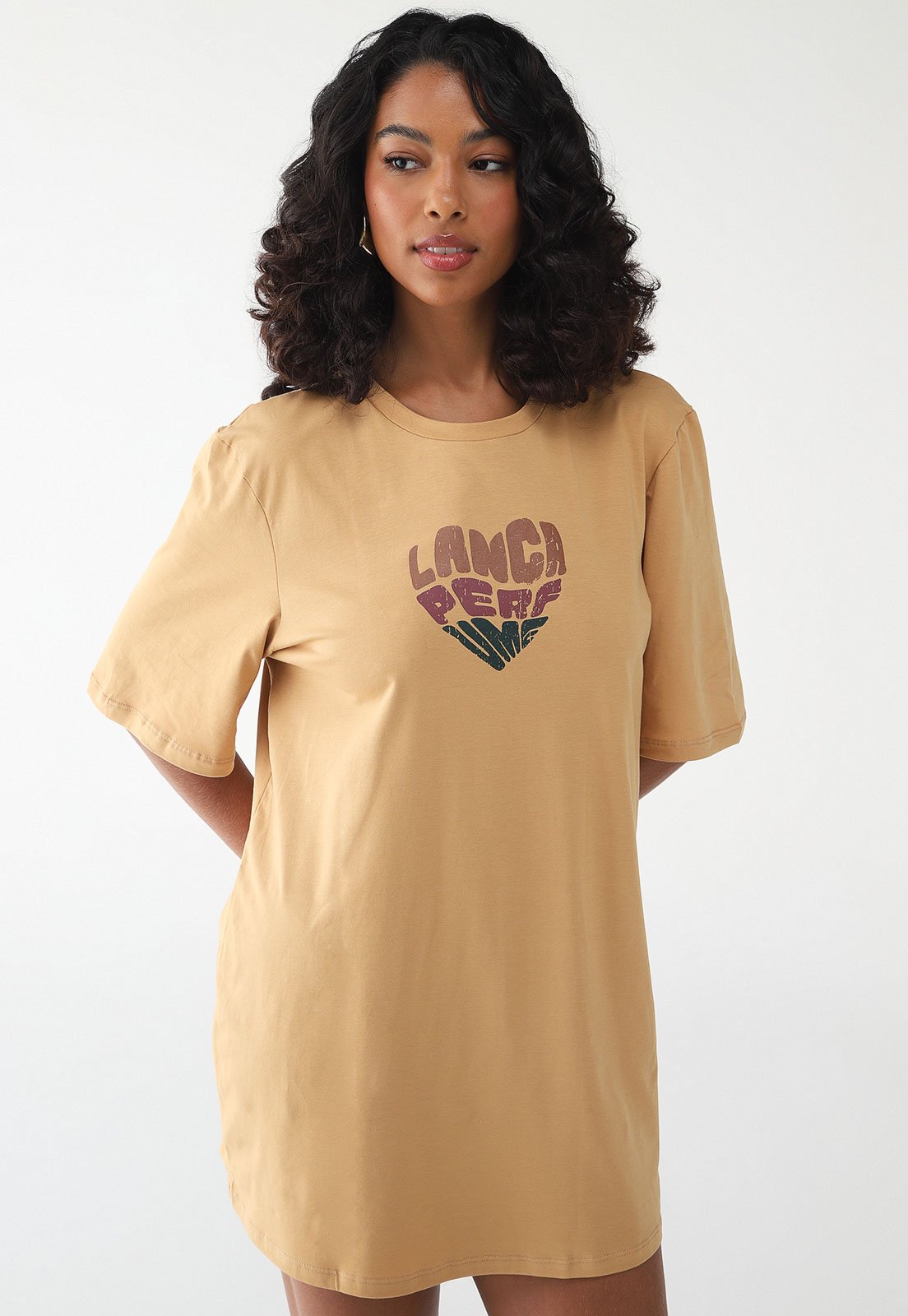 Vestido Lança Perfume Oversized Caramelo