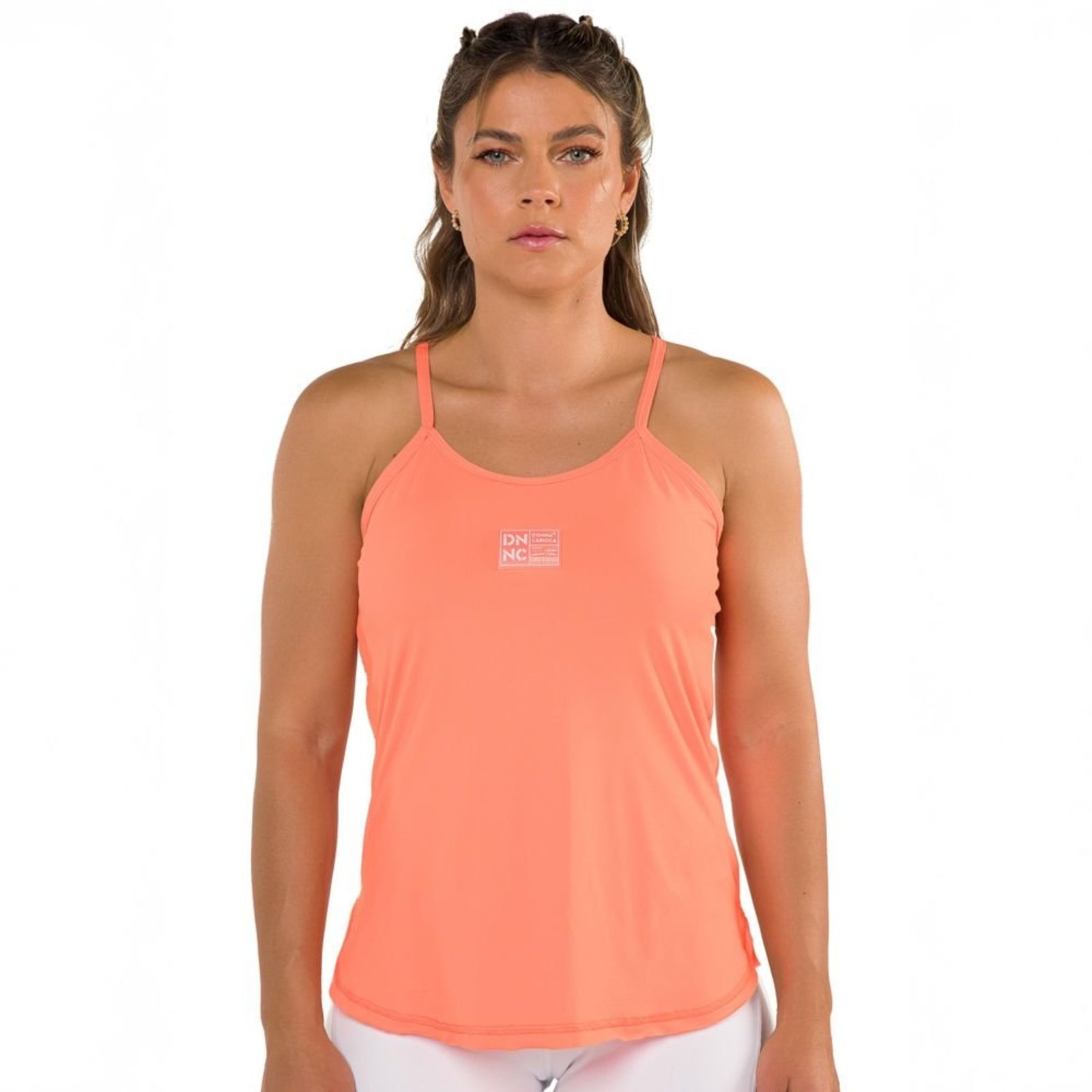 Regata Alça Juicy Tecido Geladinho Com Etiqueta Emborrachada Donna Carioca