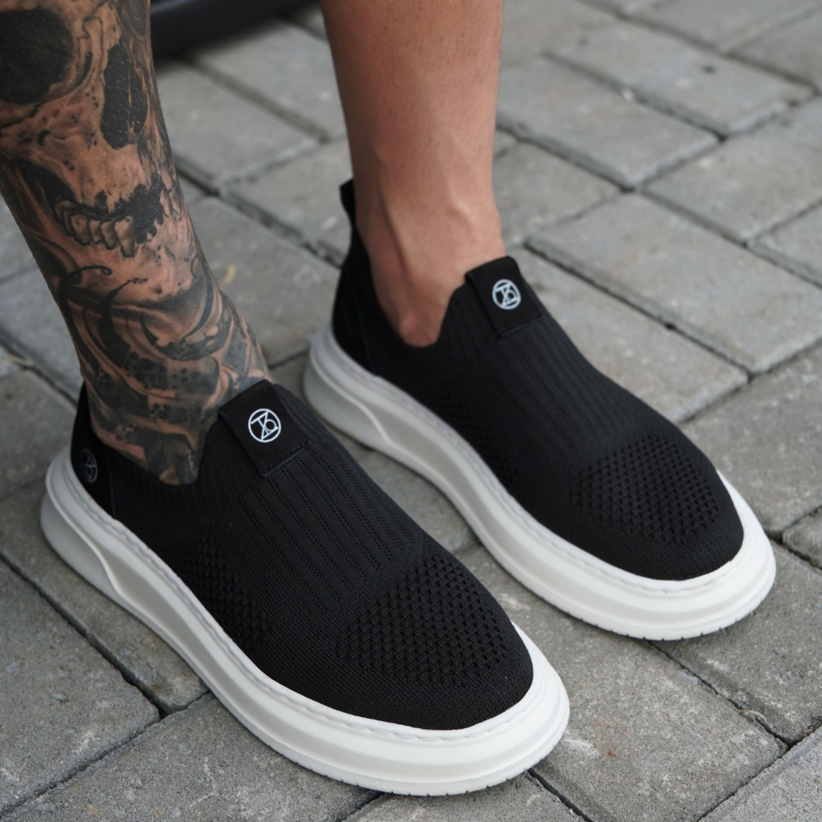 Tênis Knit Masculino Meia Confortável Palmilha Em Gel Solado Costurado Calce fácil e Leve
