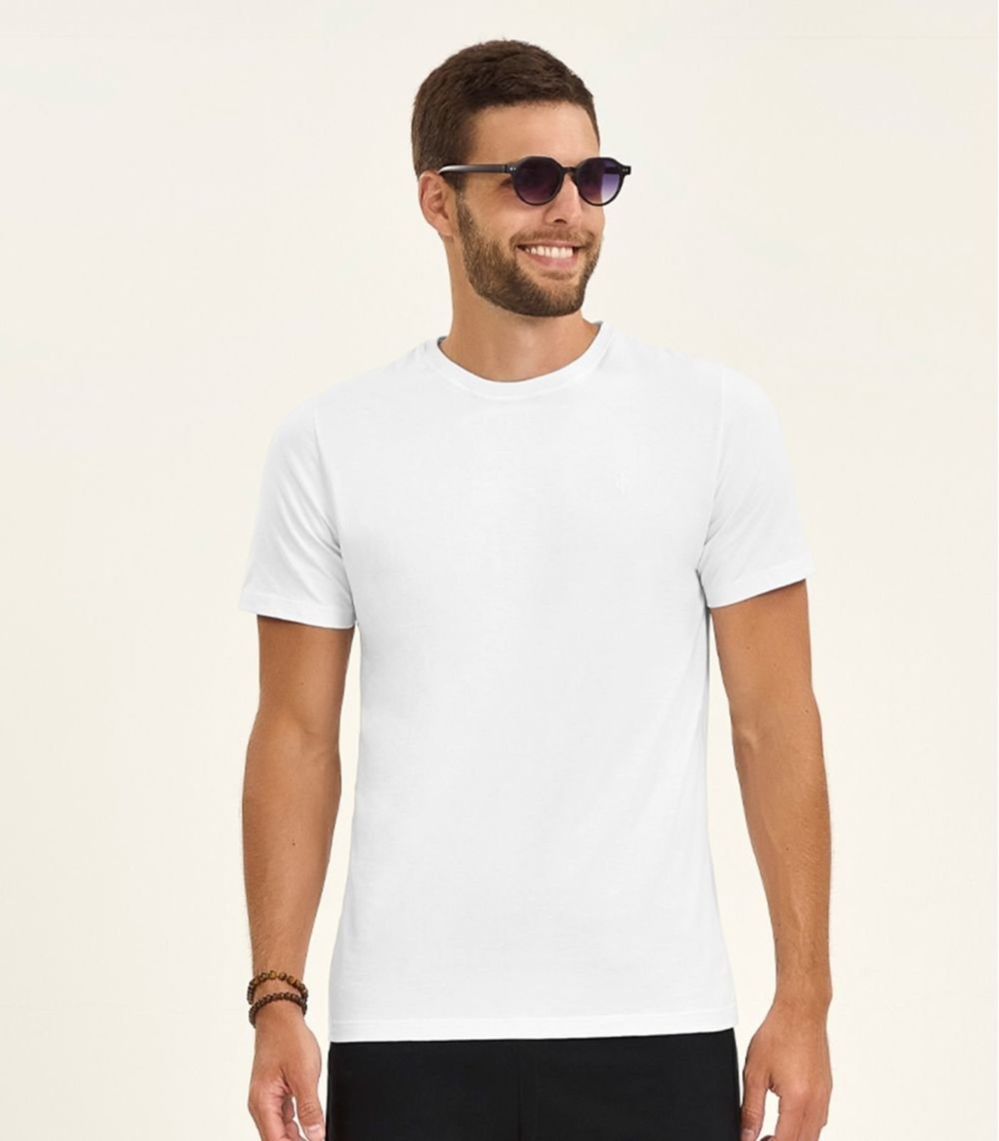 Vista 2 Camiseta Masculina Básica Meia Malha Diametro Diametro basicos laranja Diametro basicos laranja