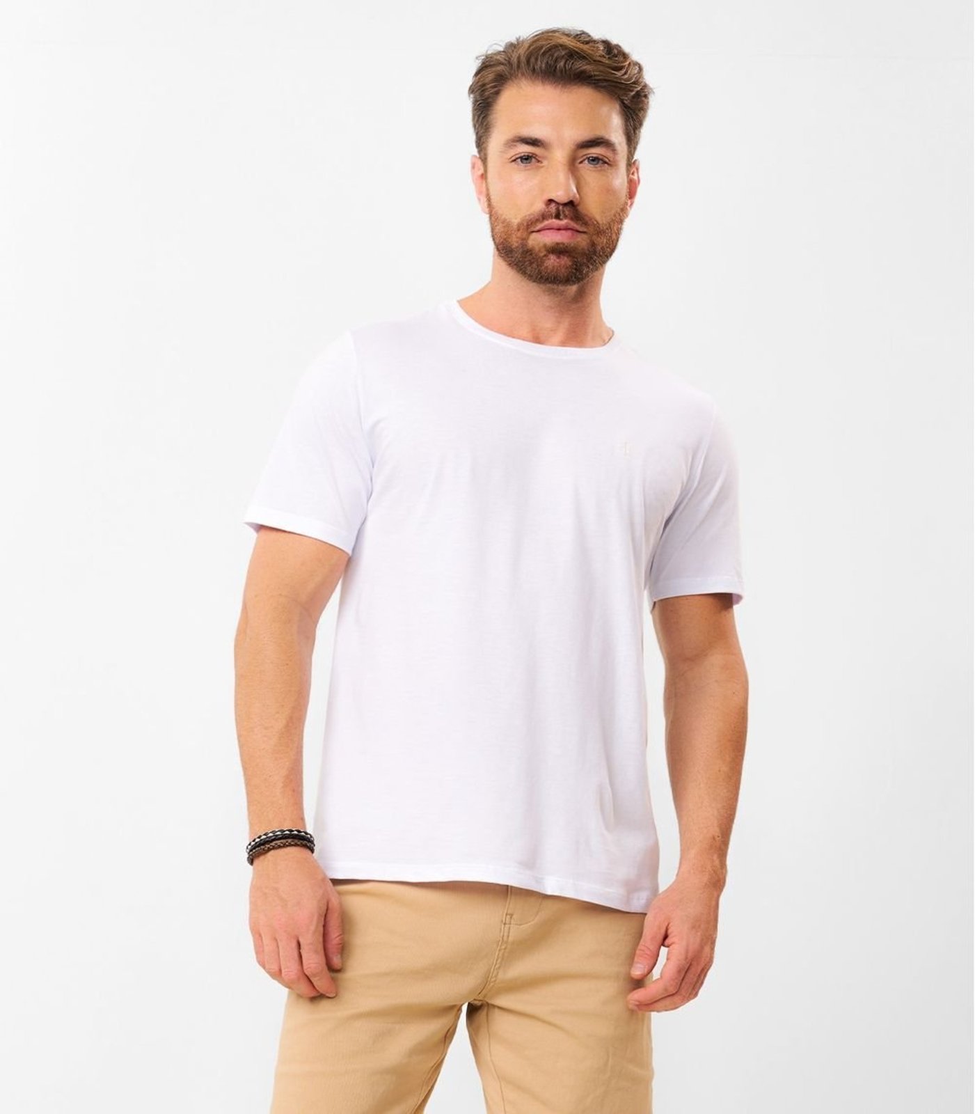 Vista 3 Camiseta Masculina Básica Meia Malha Diametro Diametro basicos laranja Diametro basicos laranja