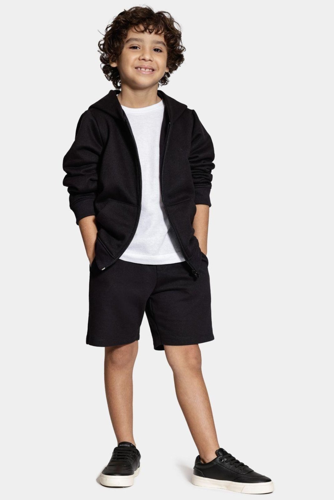 Vista 3 Infantil - Bermuda Aramis Infanti lMoletom Reta preto Aramis preto