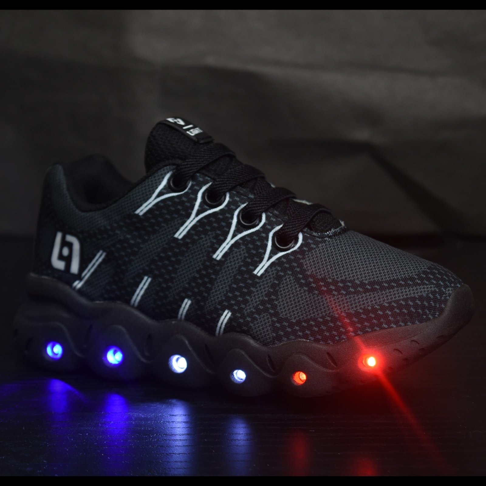 Vista 3 Infantil - Tenis De Led Meninos Casual Com Luzes + Chinelo CALCADOS LGHT LIGHT preto CALCADOS LGHT LIGHT preto