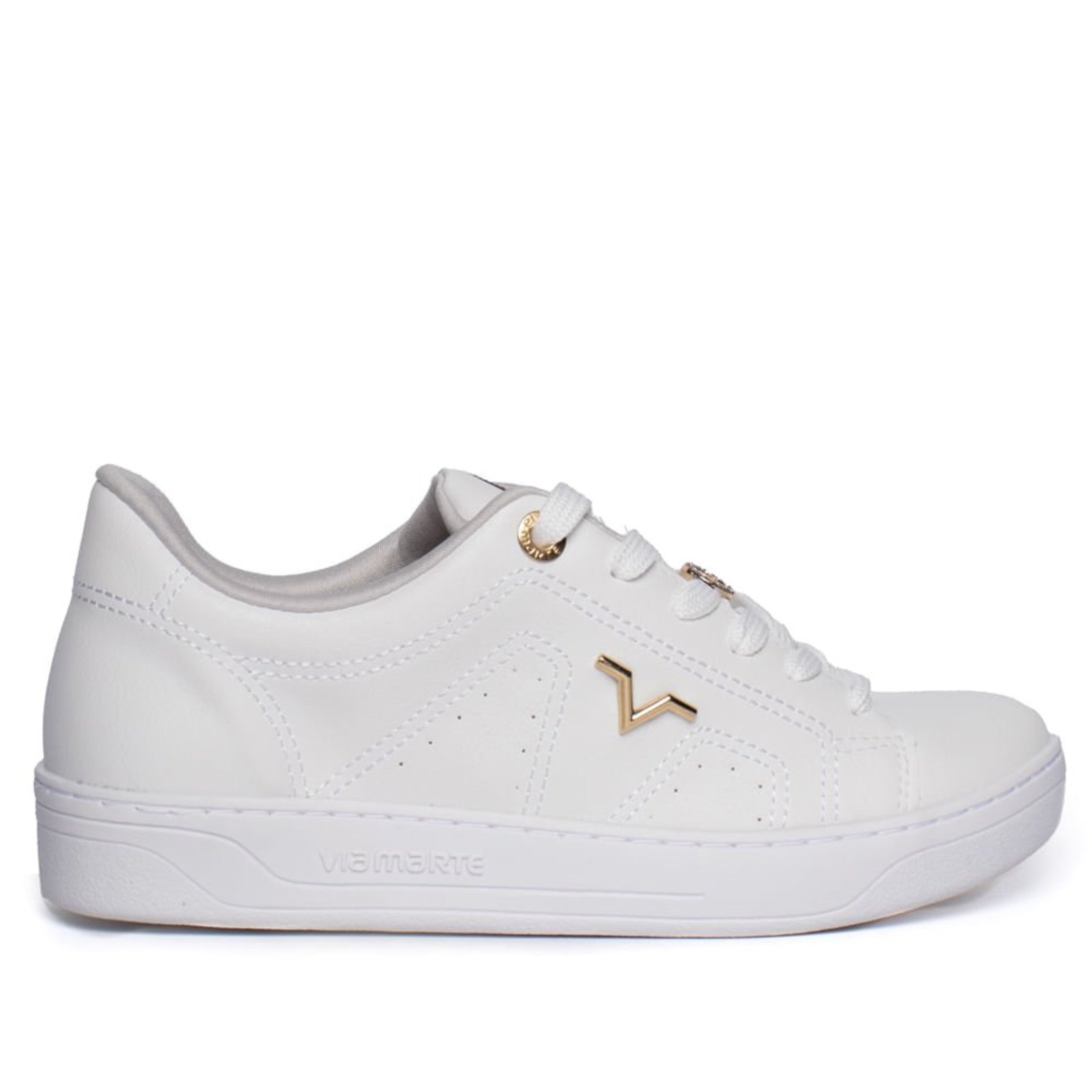 Tênis Feminino Via Marte Napa Enfeite Lateral Branco