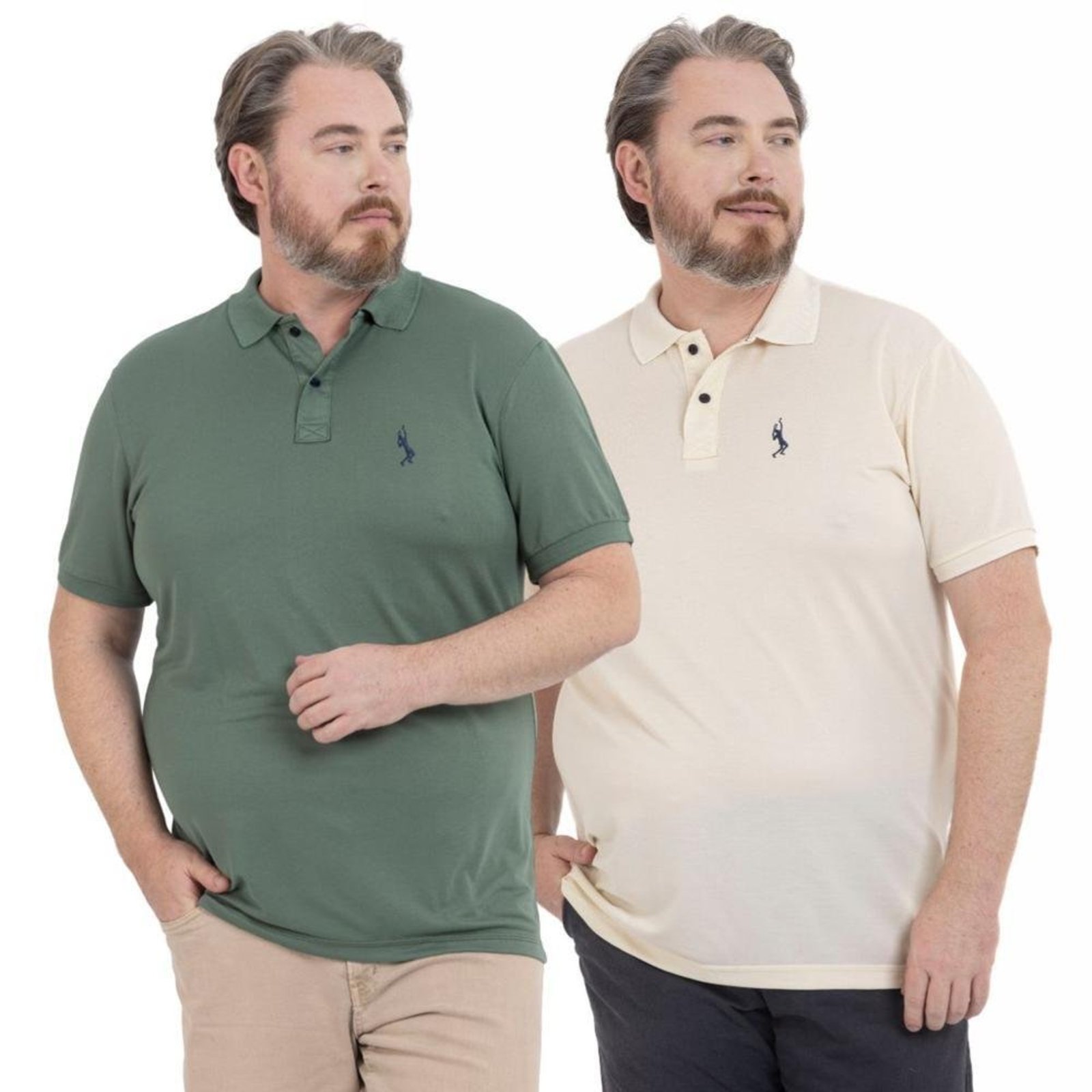 Kit 2 Camisa Polo Masculina Plus Size Piquet Viscose Dry